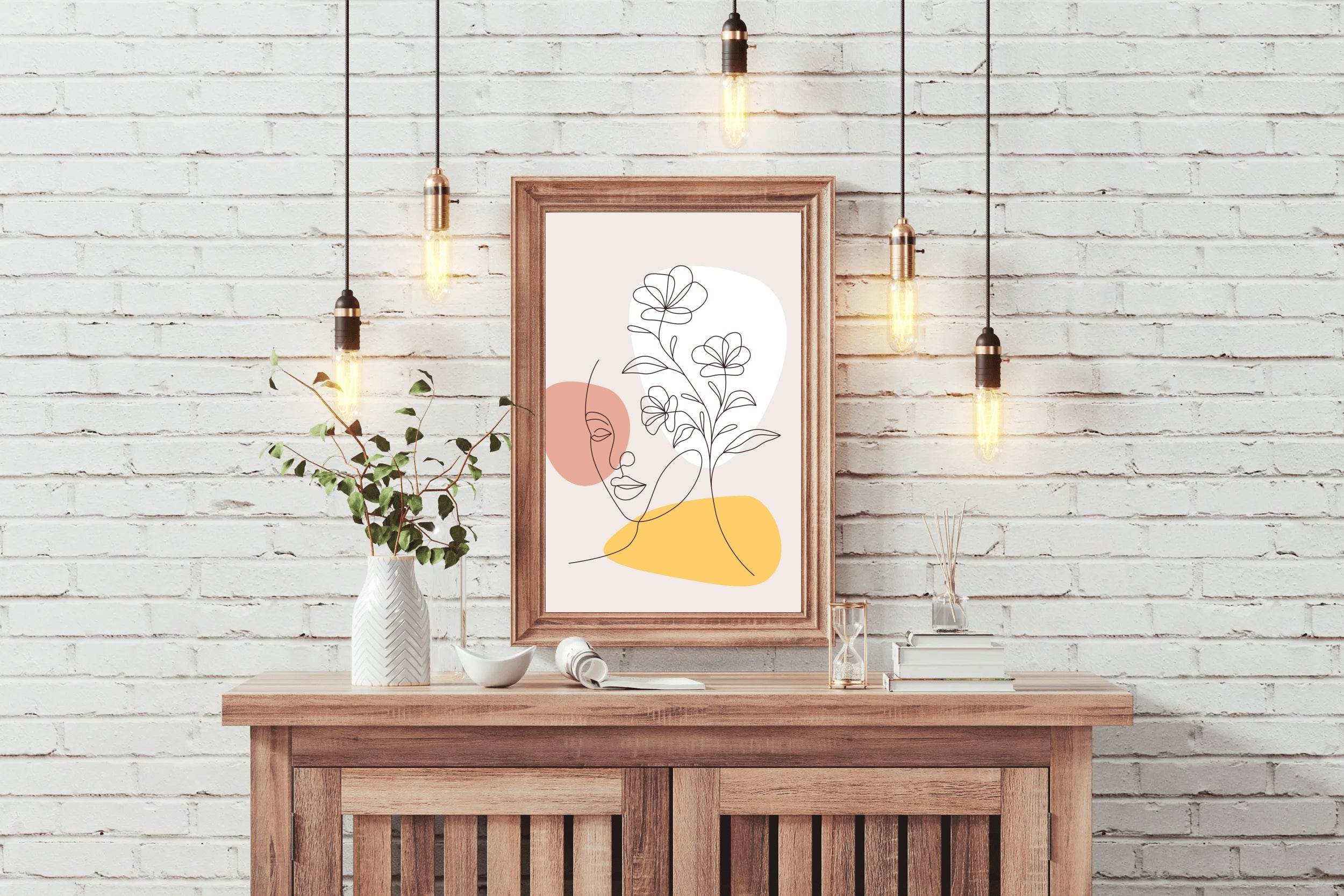 Woman With Flower Hair Wall Art - beink online art store