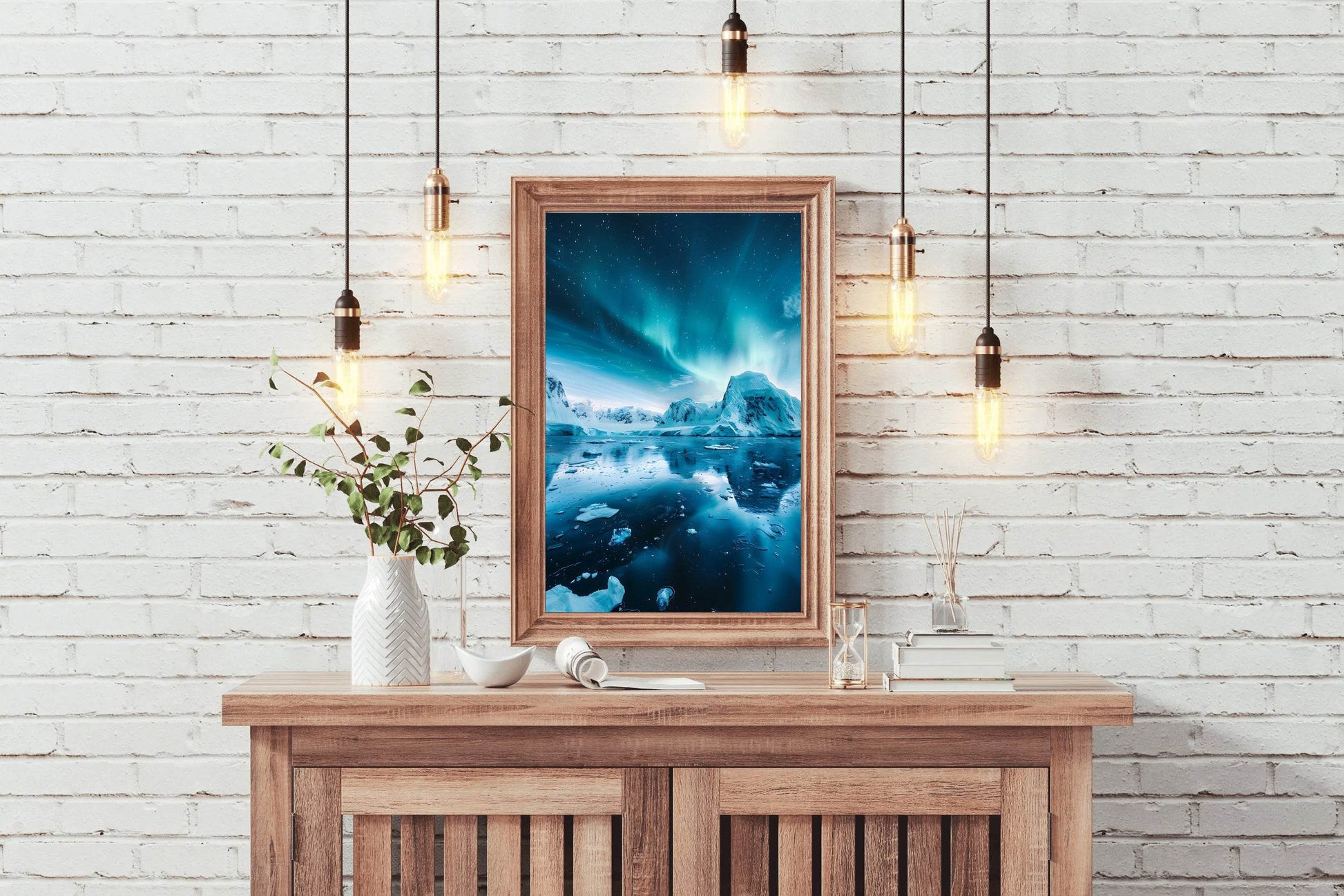 Arctic Aurora Reflection Wall Art - beink online art store