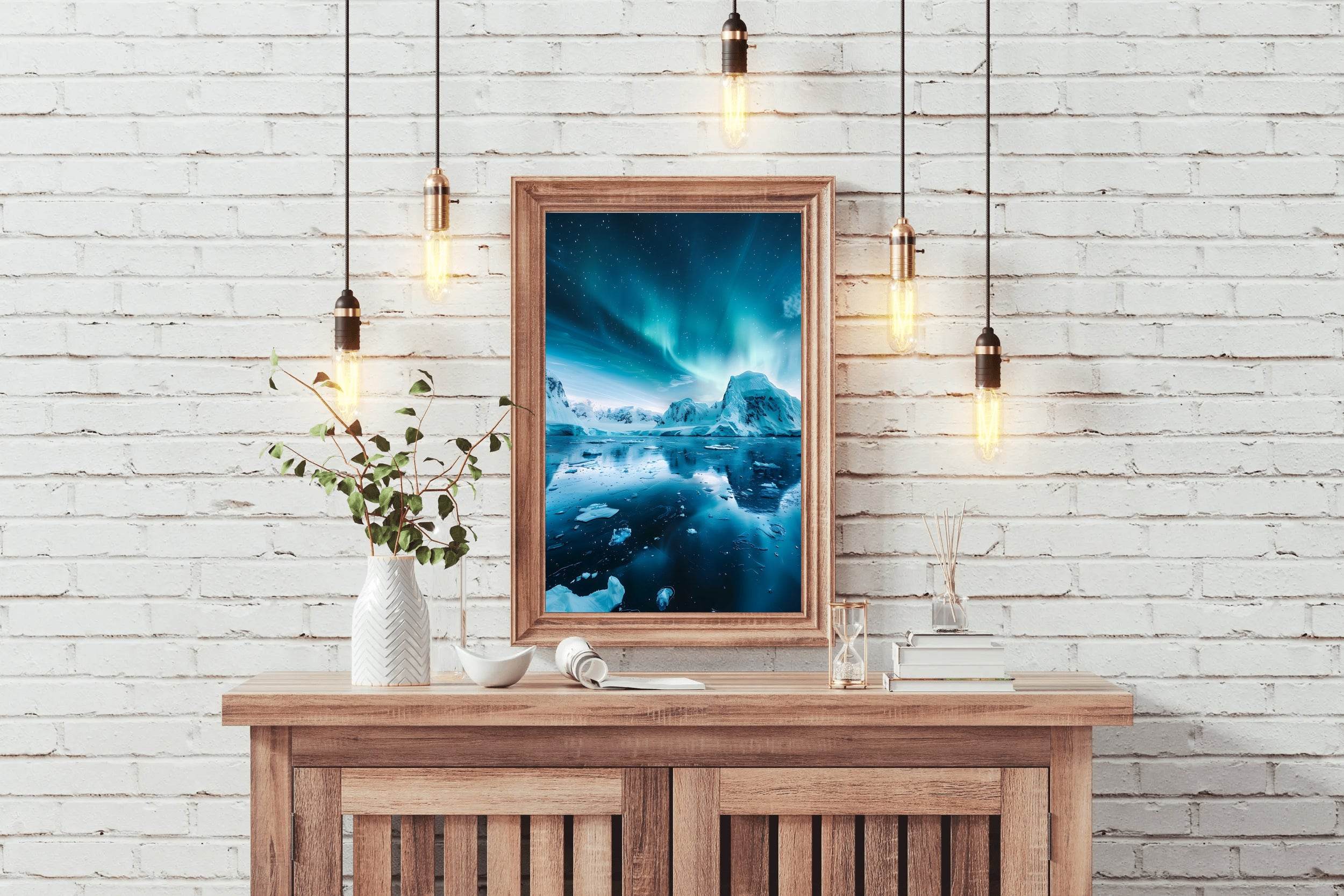 Arctic Aurora Reflection Wall Art - beink online art store