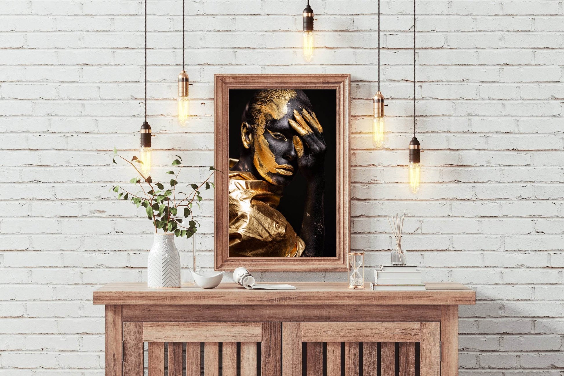 African Woman Gold $ Black Wall Art - beink online art store