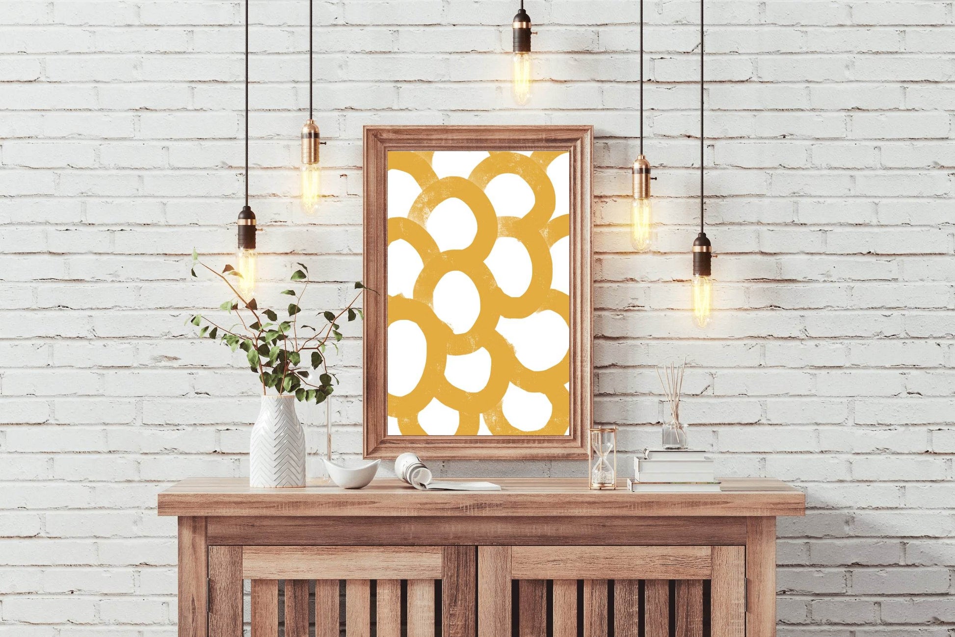 Yellow Contiguous Circles Wall Art - beink online art store