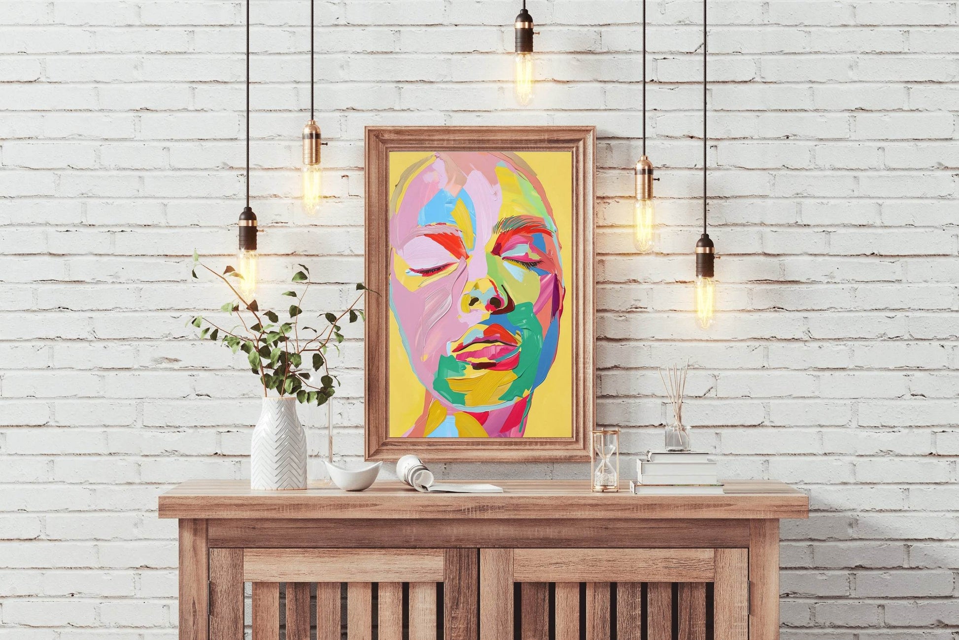 Colorful Face Painting Of Woman Wall Art - beink online art store