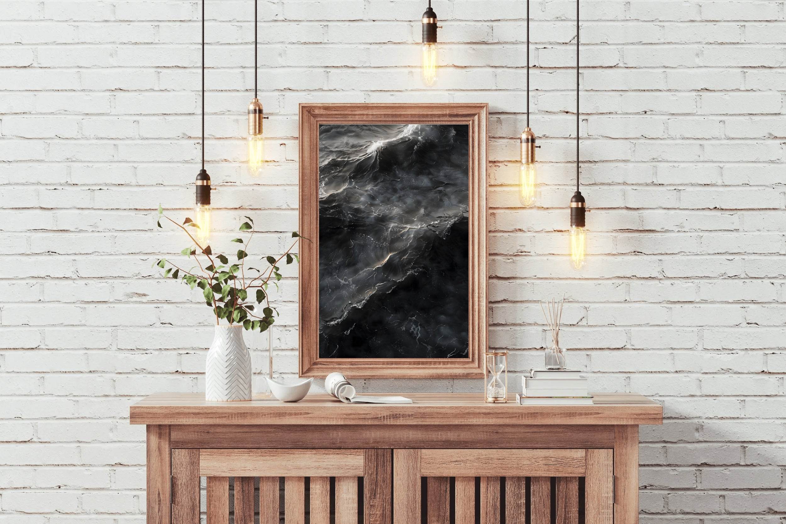 Choppy Water Black and White Wall Art - beink online art store