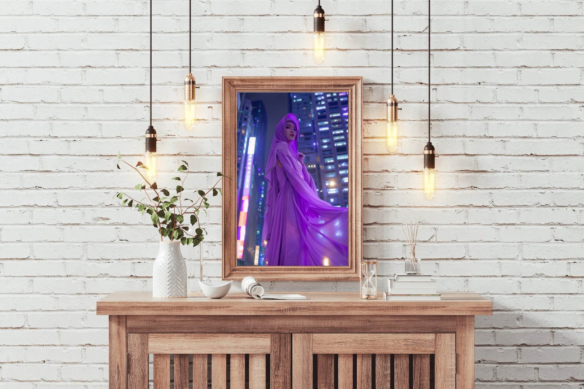 Purple Women Silk Dress Wall Art - beink online art store
