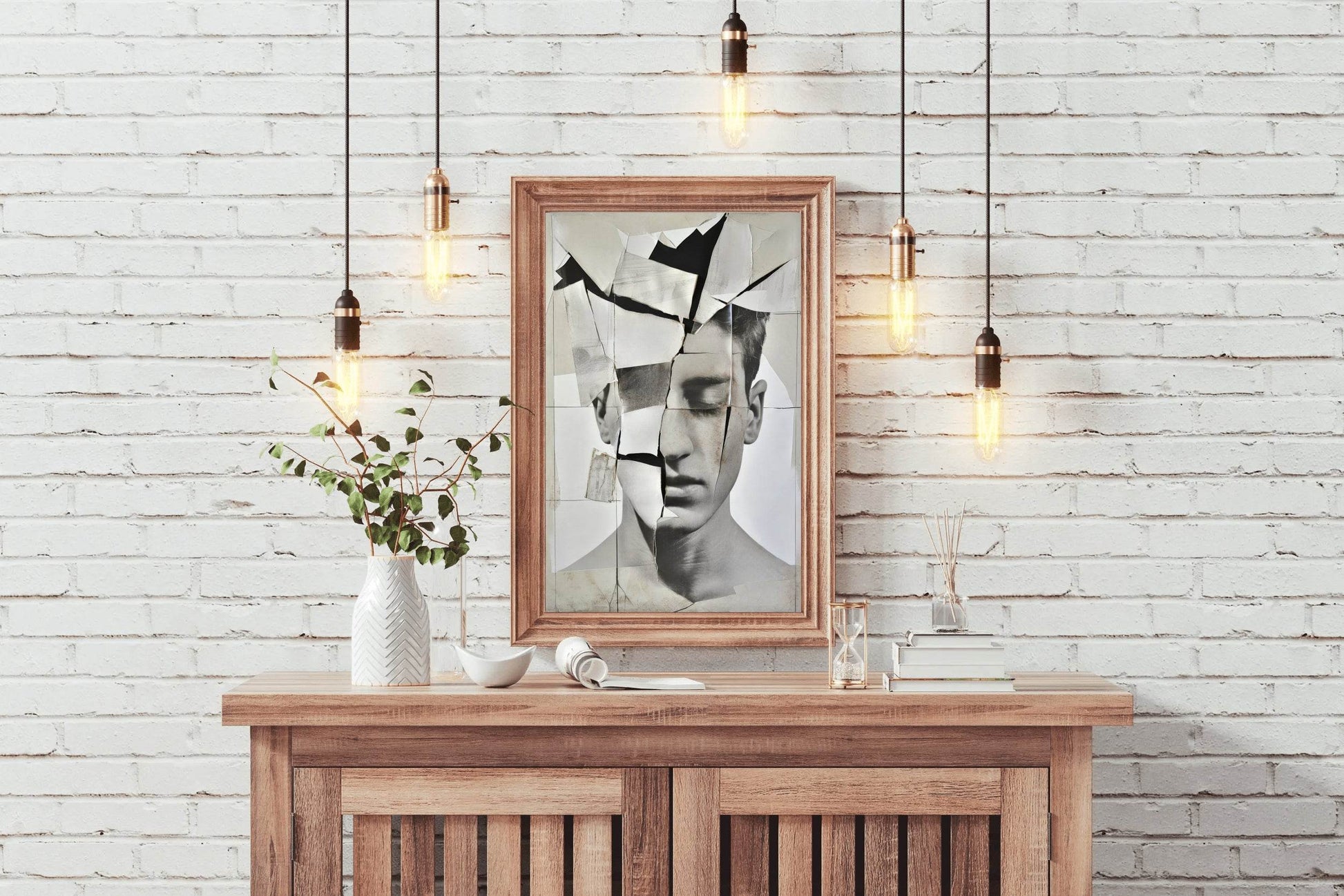 Torn Portrait of Men Face Digital Art - beink online art store