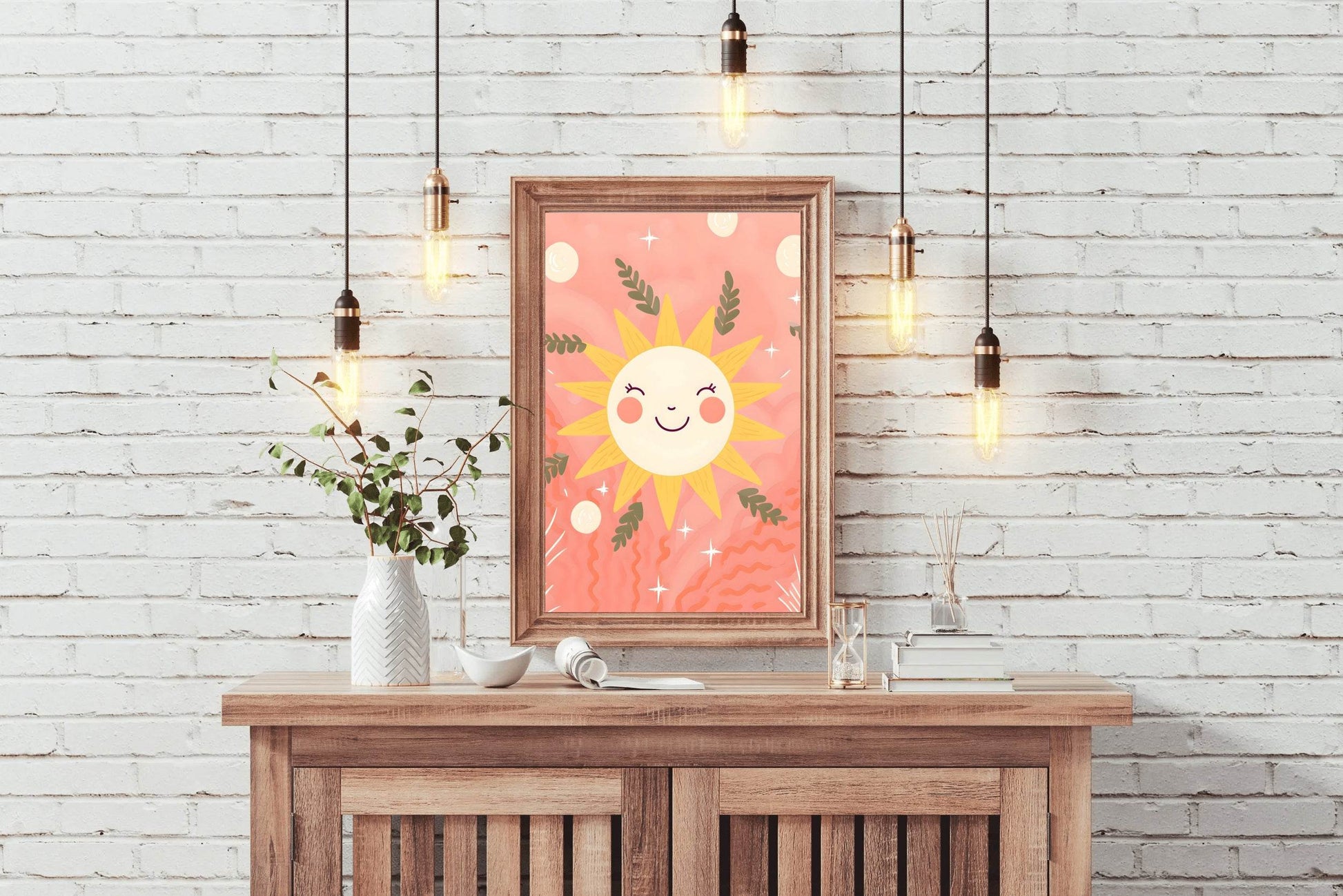 Illustration of Smiling Sun Wall Art - beink online art store