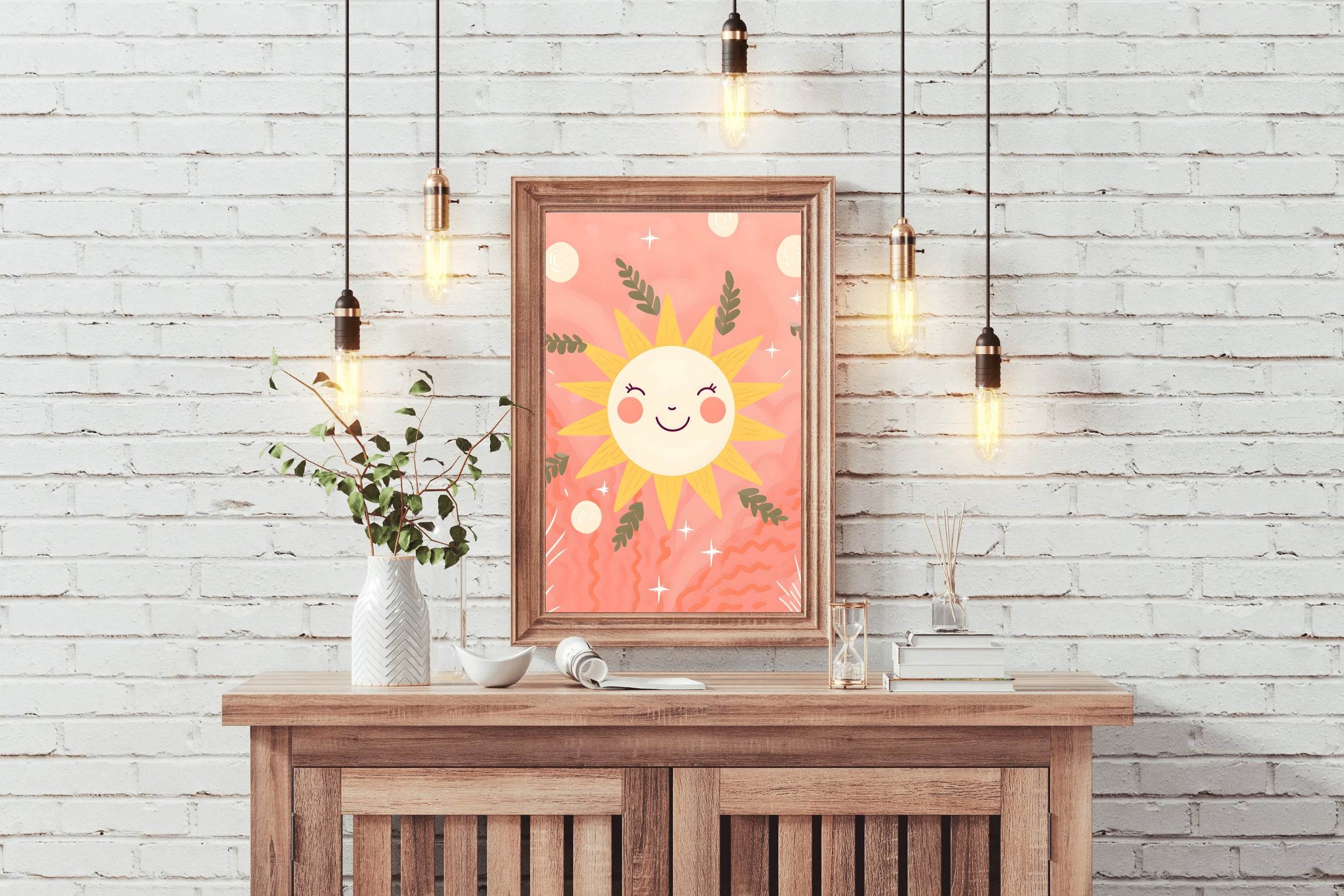 Illustration of Smiling Sun Wall Art - beink online art store