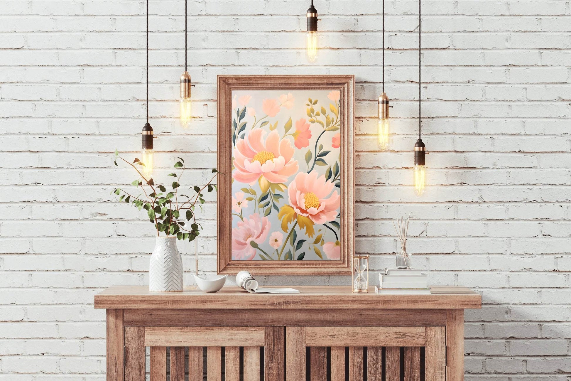 Pastel Painting Of Pink Flowers - beink online art store