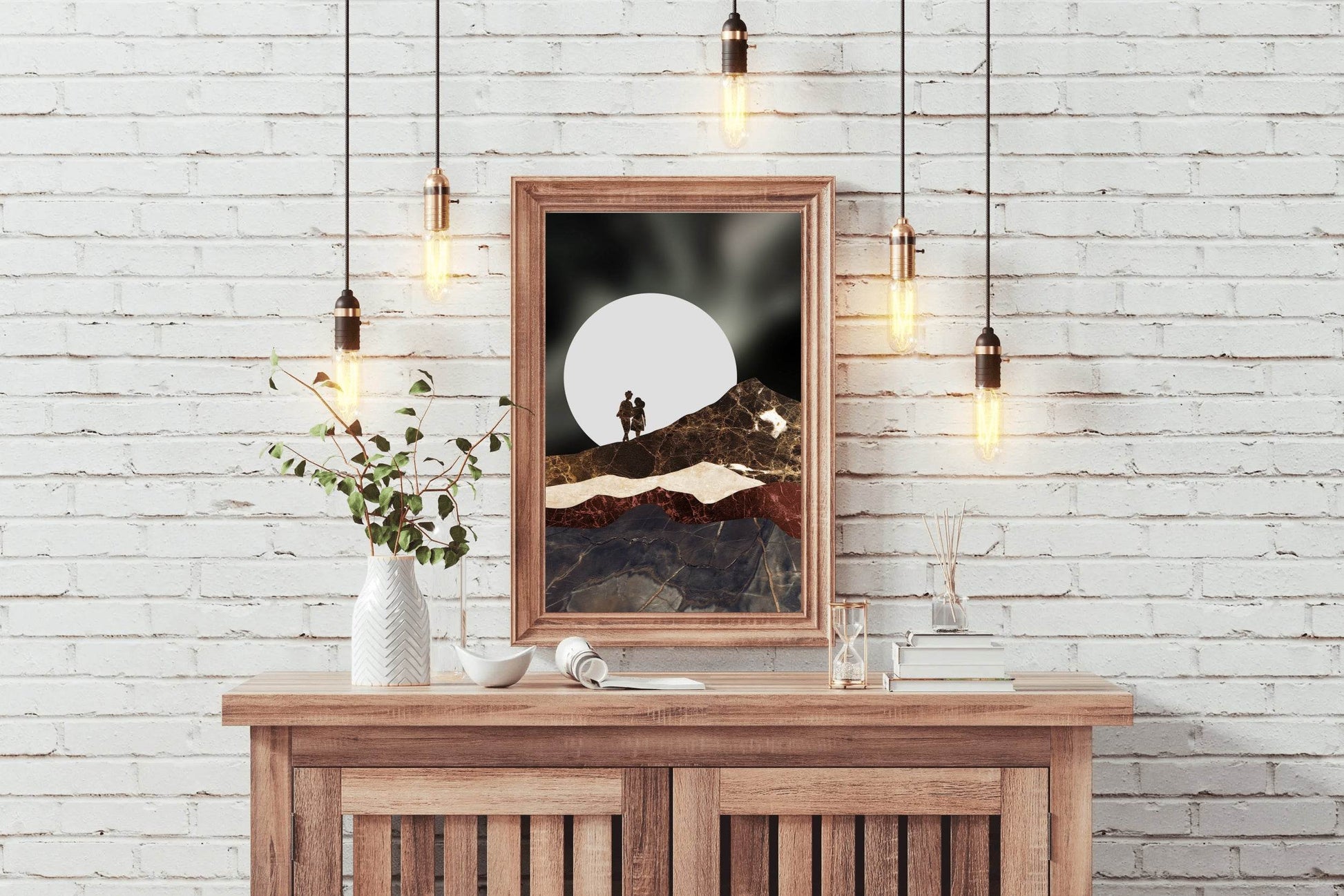 Cosmic Couple on Mountains Wall Art - beink online art store