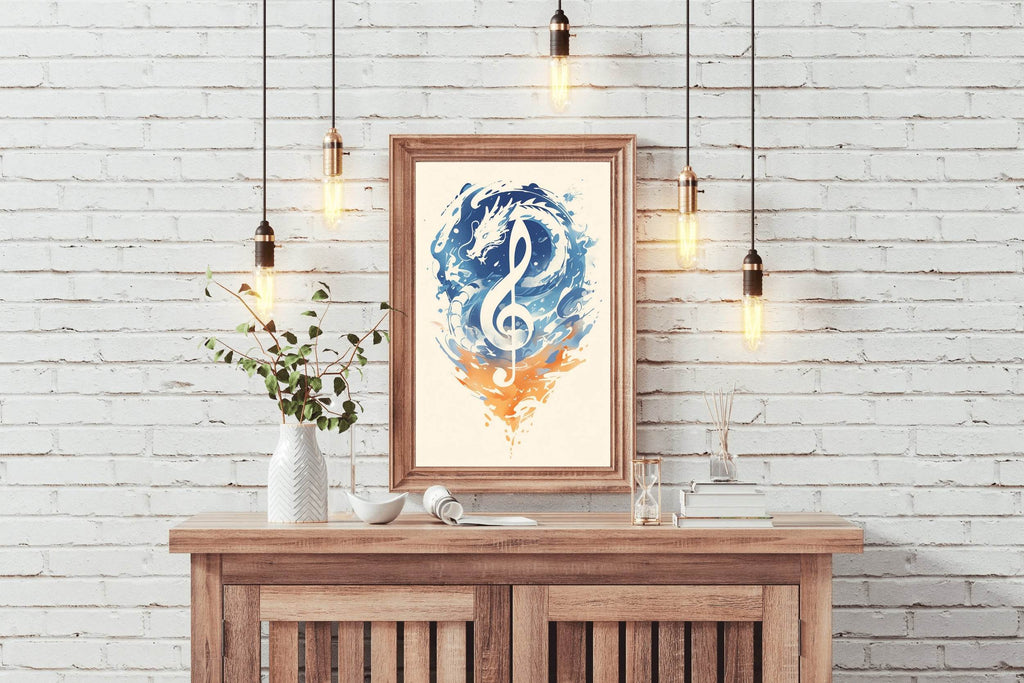 Dragon Sheet Music Wall Art - beink online art store