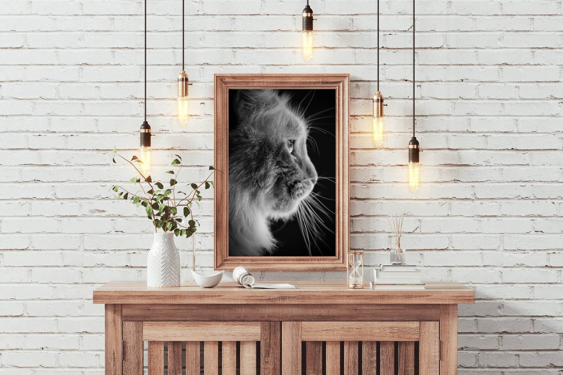 Siberian Cat Black & White Wall Art - beink online art store