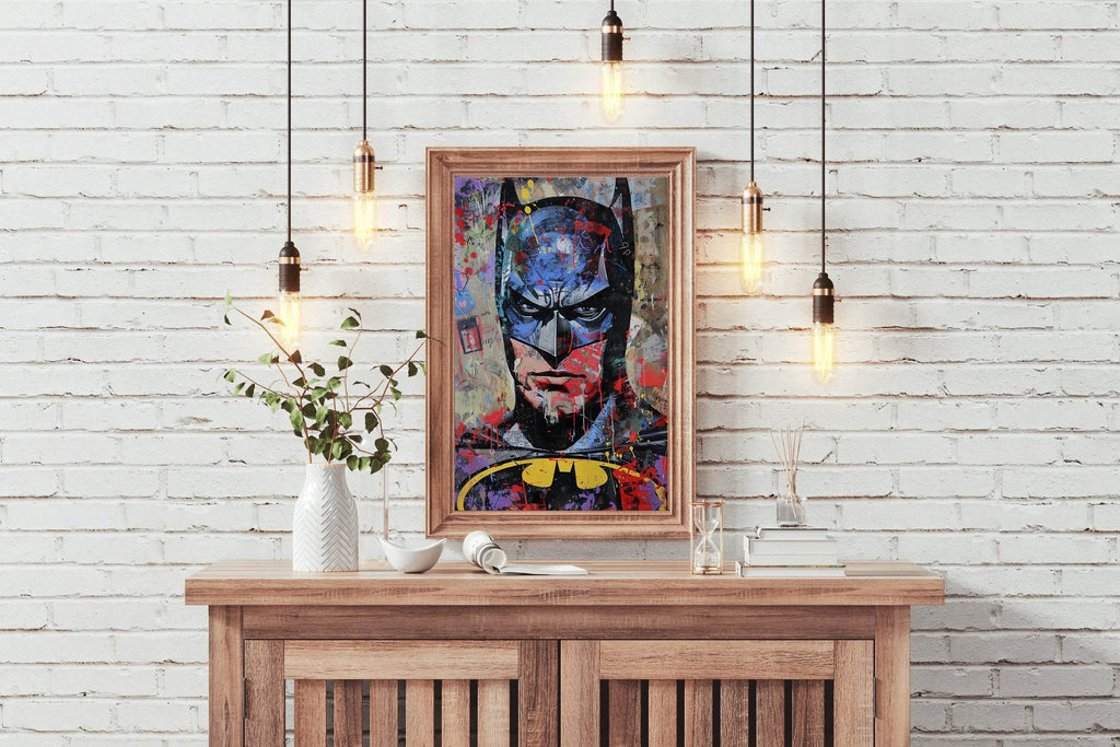 Watercolor Painting of Batman Face Wall Art - beink online art store