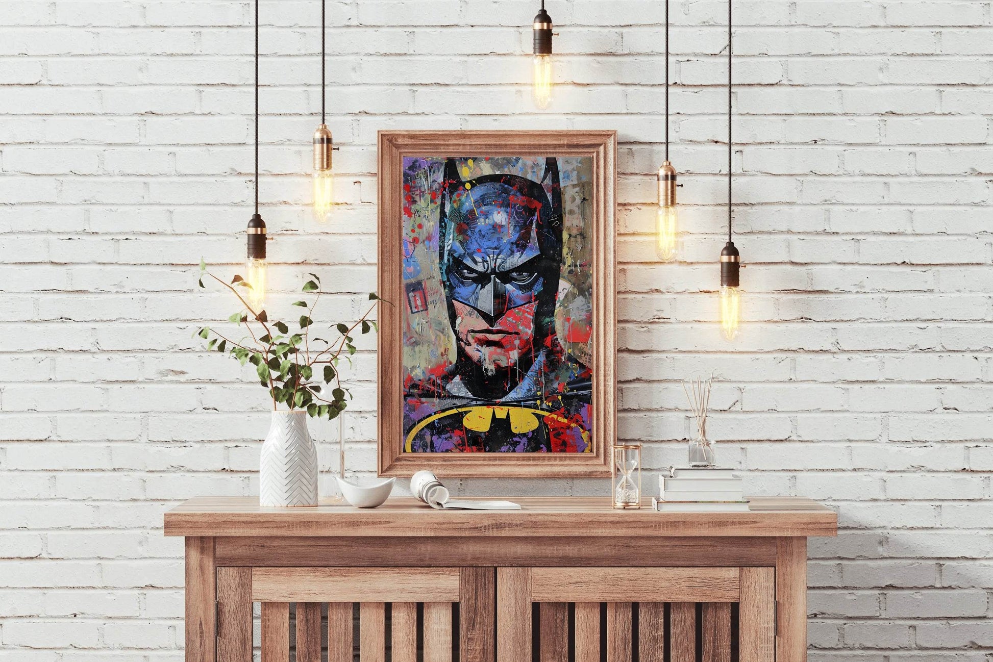 Watercolor Painting of Batman Face Wall Art - beink online art store