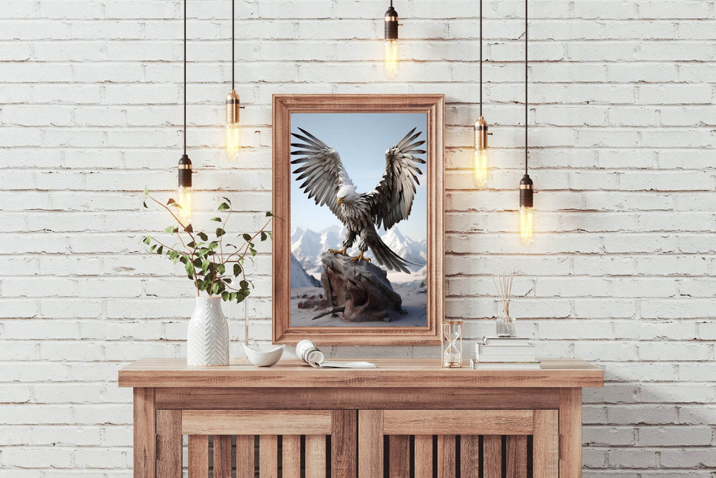 Bald Eagle With Open Wings Wall Art - beink online art store