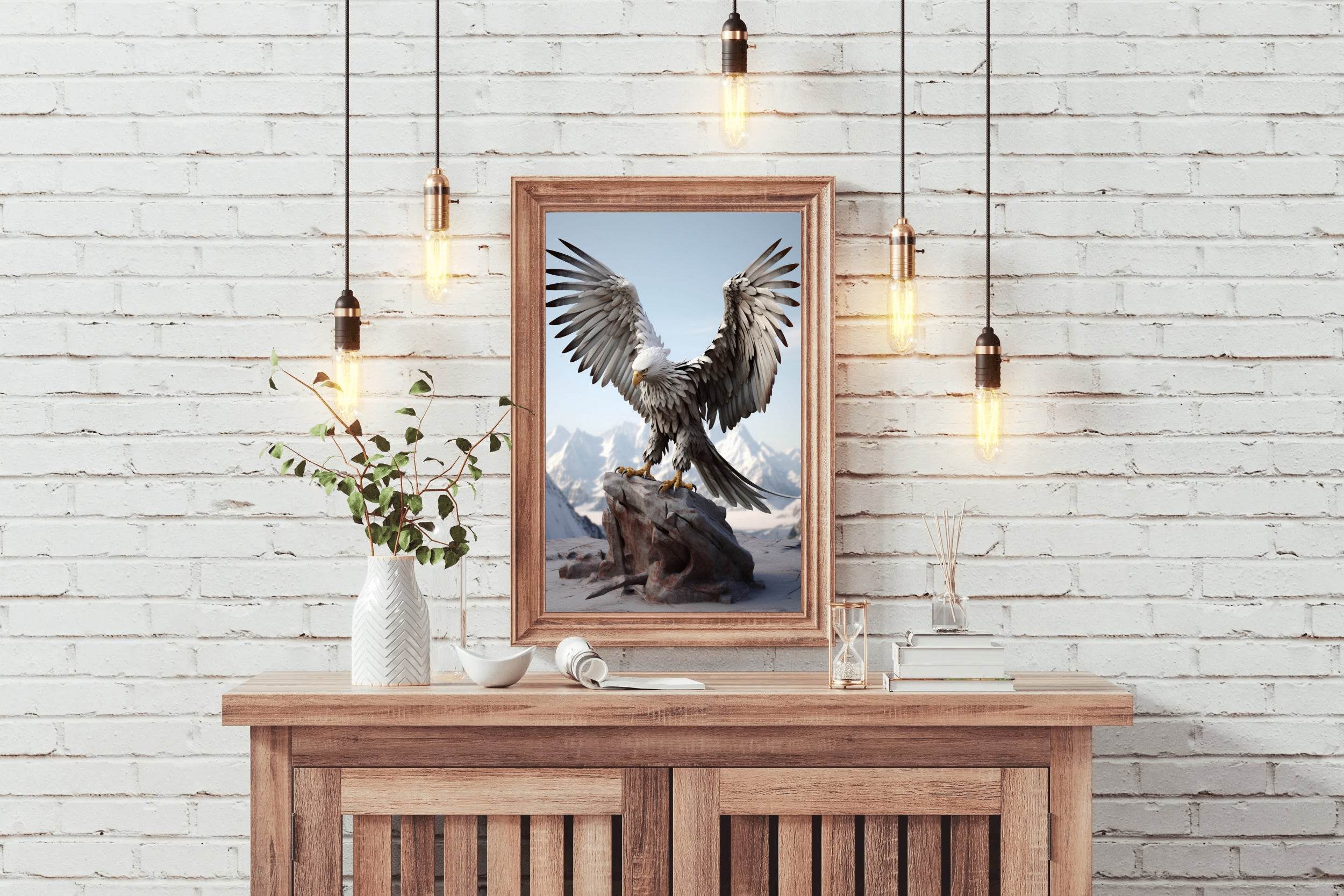 Bald Eagle With Open Wings Wall Art - beink online art store