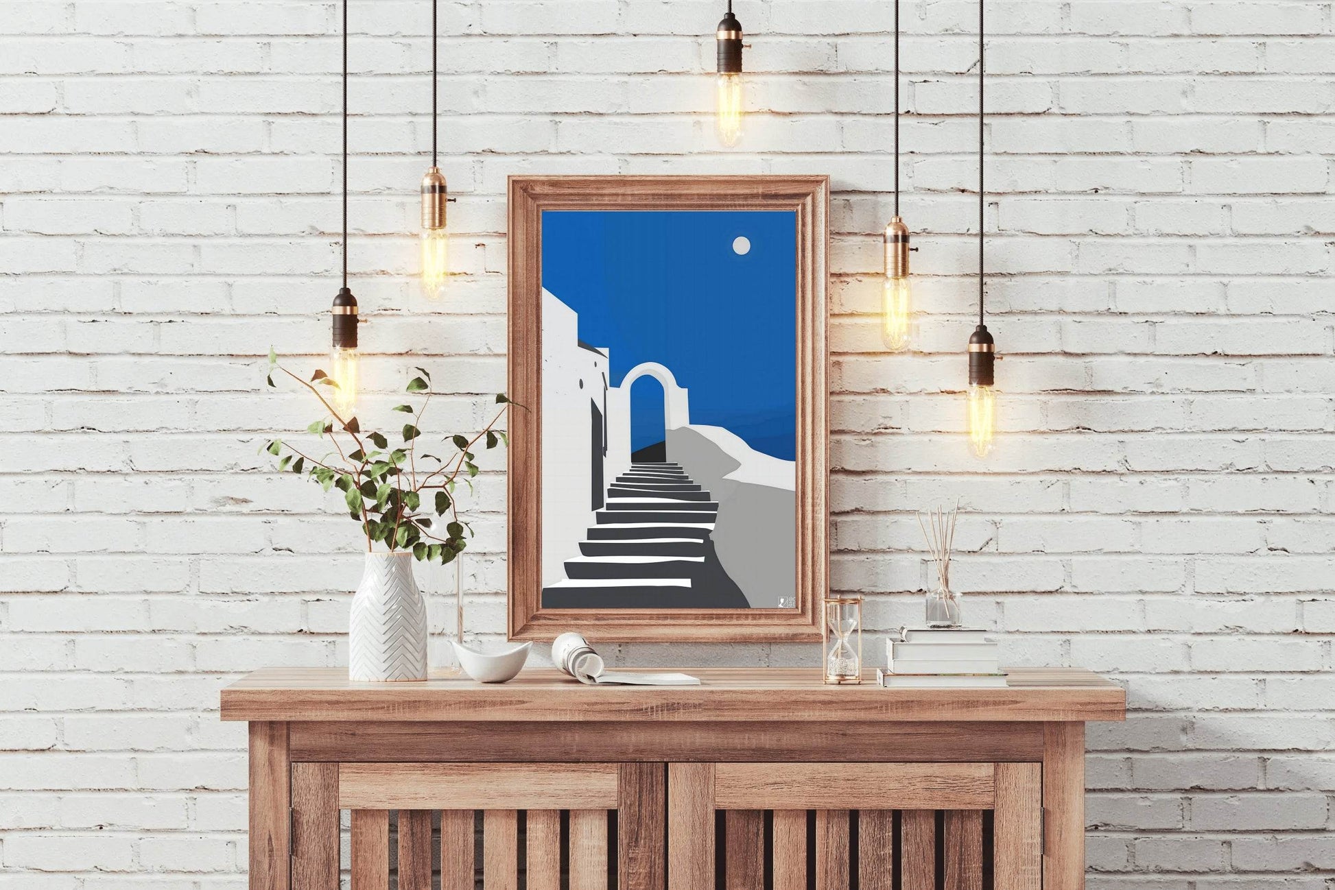 Stairs to the Sky. Santorini - Greece Wall Art - beink online art store