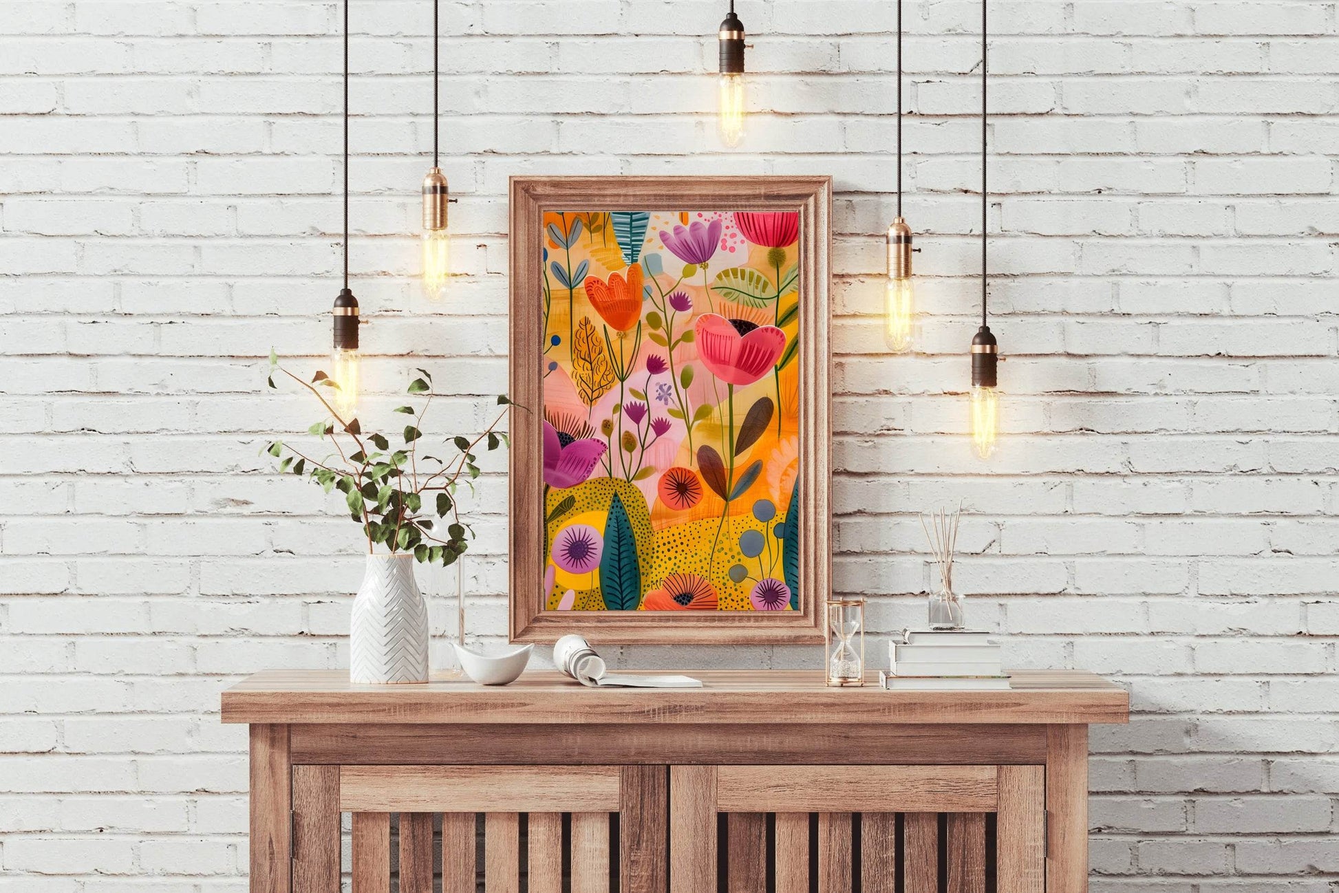 Illustration of Multicolor Flowers Digital Art - beink online art store