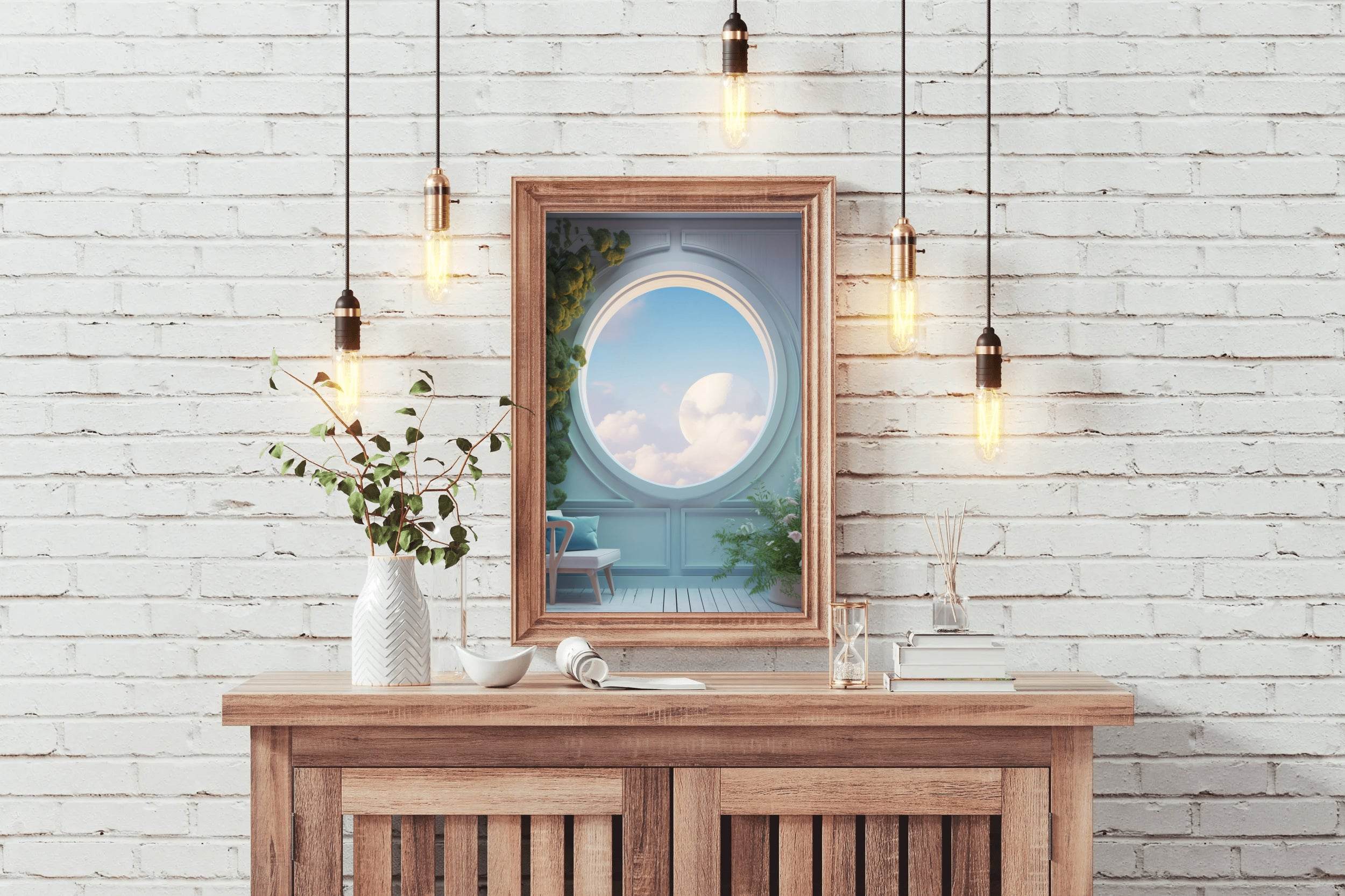 Window With Magical Landscape View Anime Wall Art - beink online art store
