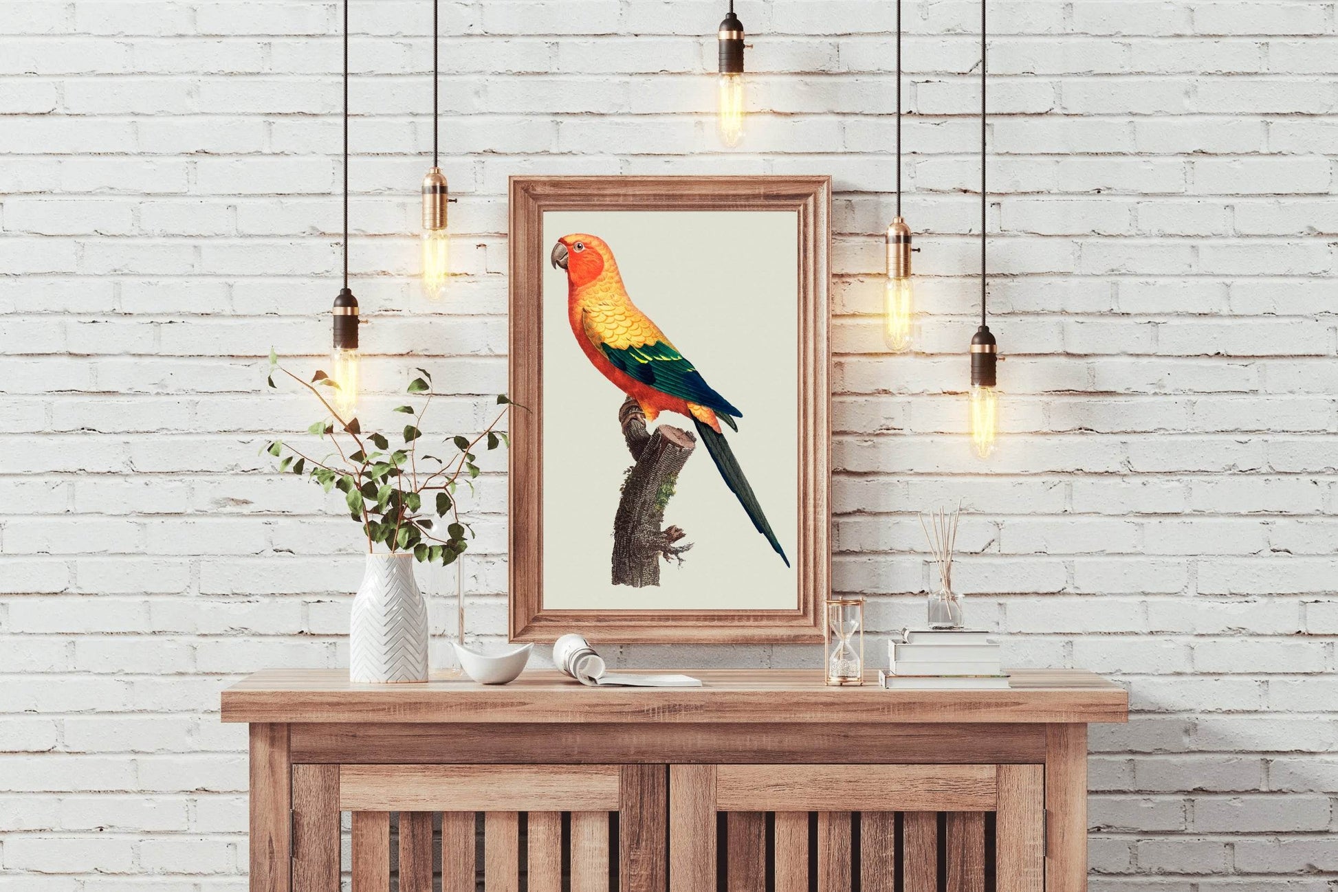 Painting of Sun Conure Parrot Wall Art - beink online art store