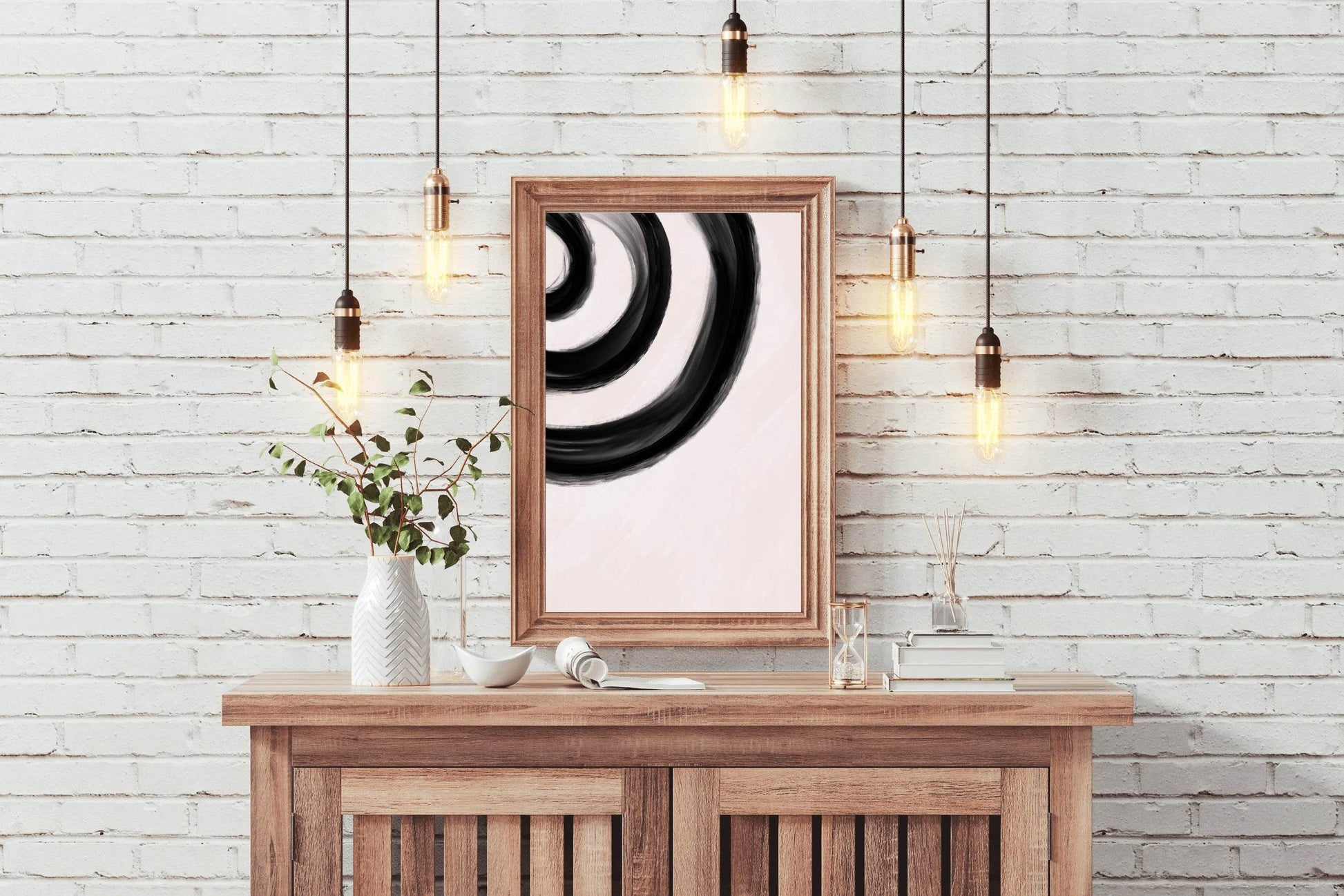 Black Half Circle Painting Wall Art - beink online art store