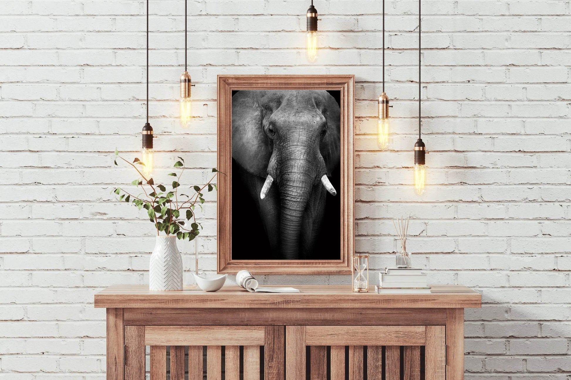 Front Side Picture of African Bush Elephant - beink online art store