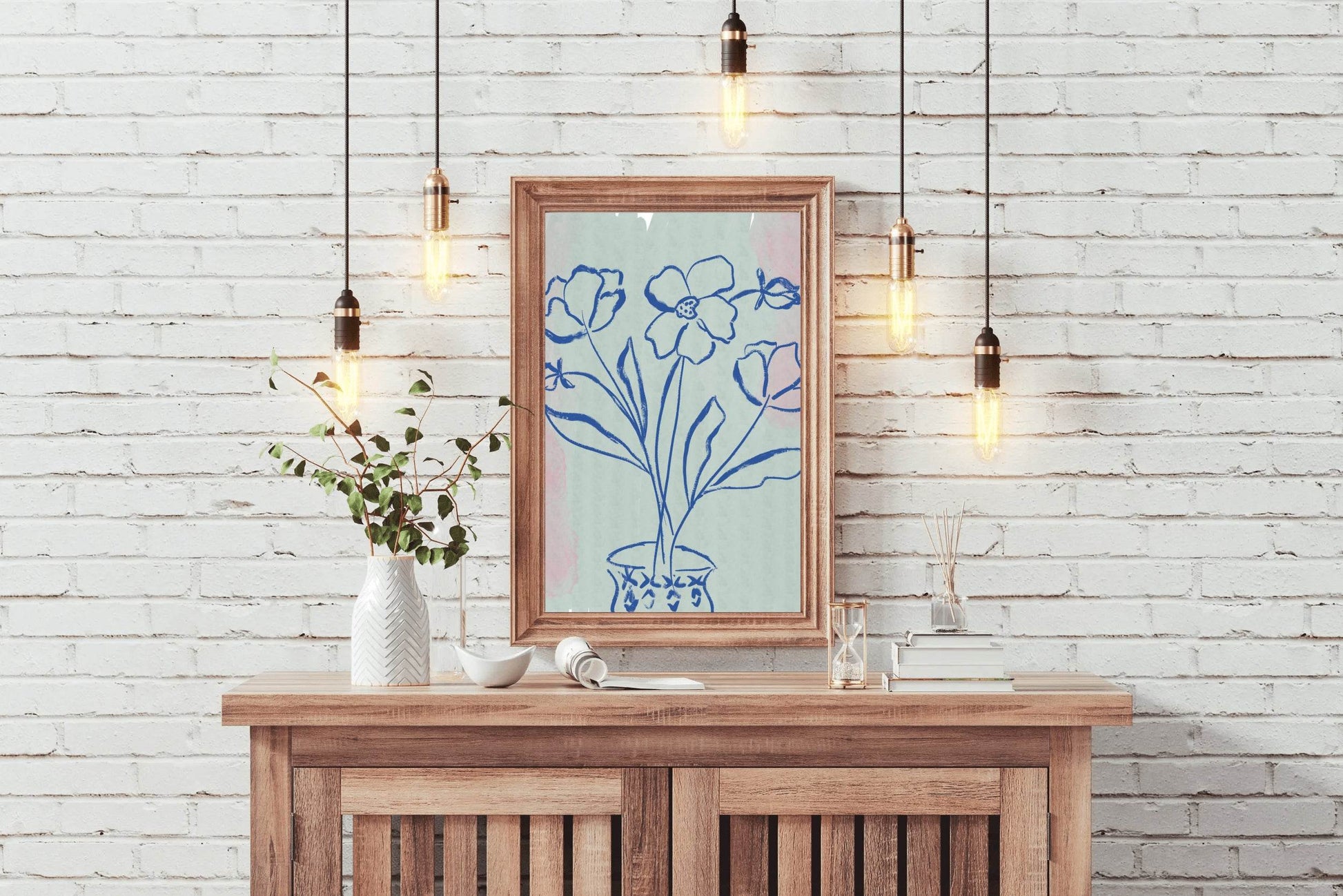 Blue Orchid Flowers in A Vase Wall Art - beink online art store