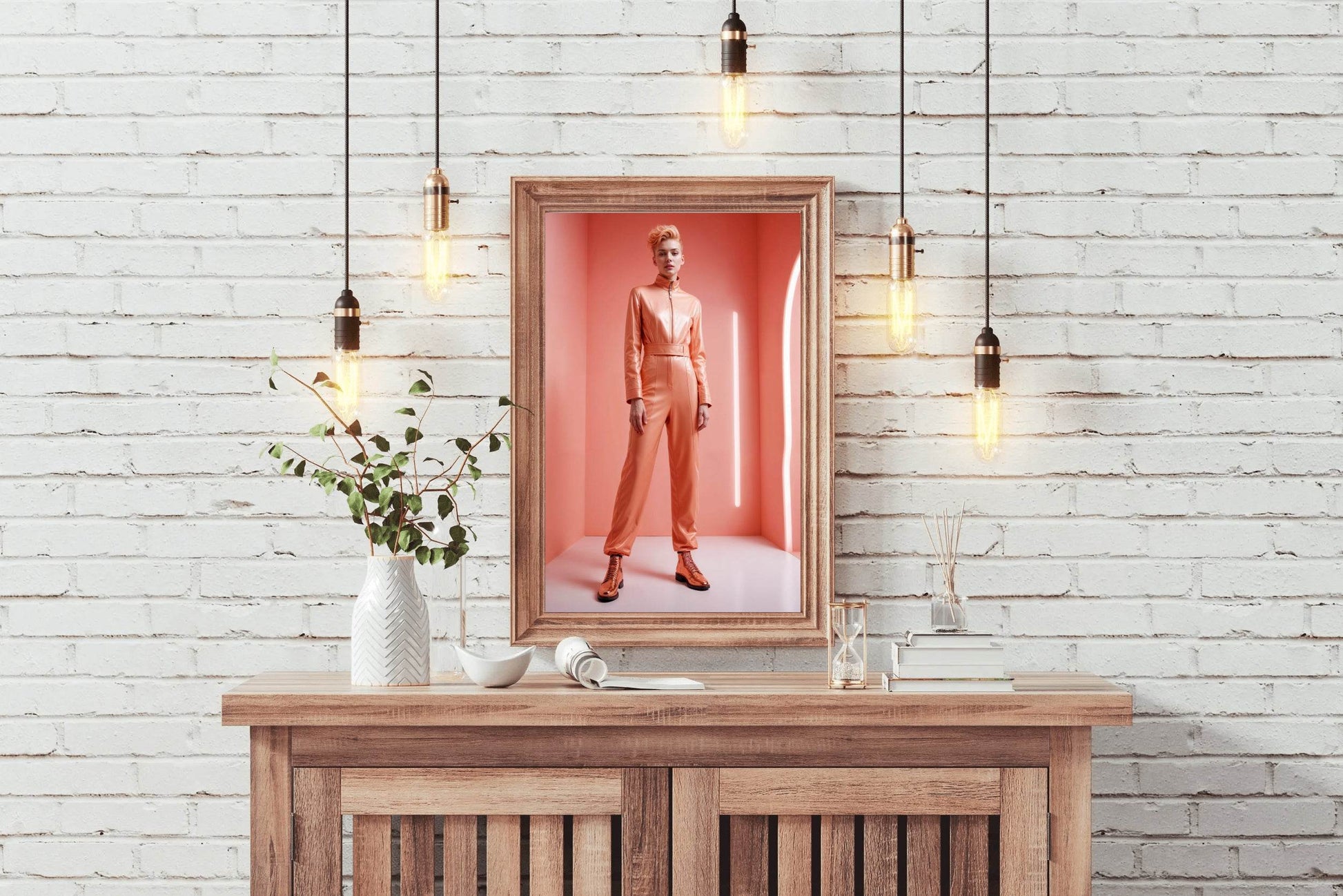 Lady Gaga Light Orange Dress Wall Art - beink online art store