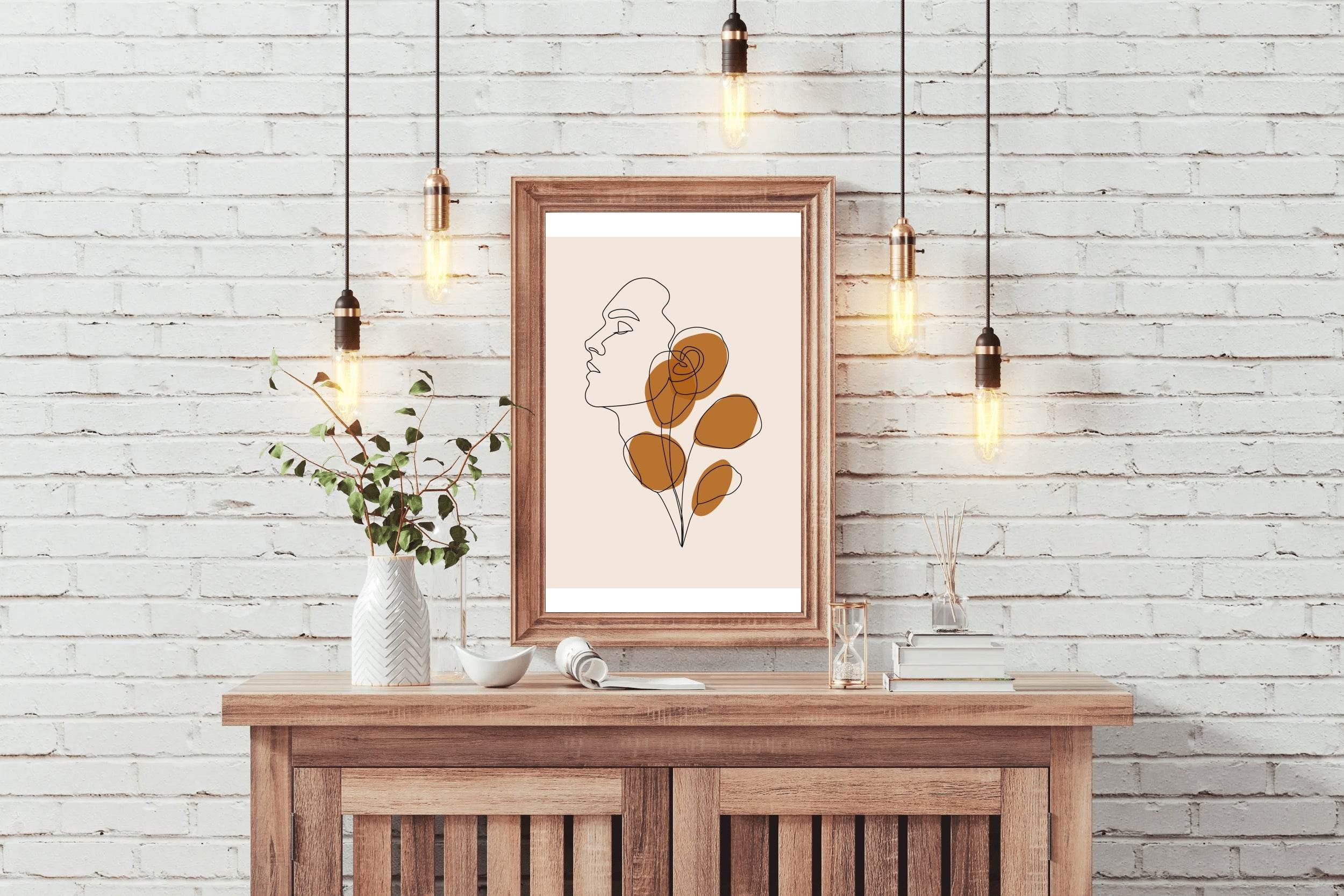 Minimal Design of Sleeping Face Wall Art - beink online art store