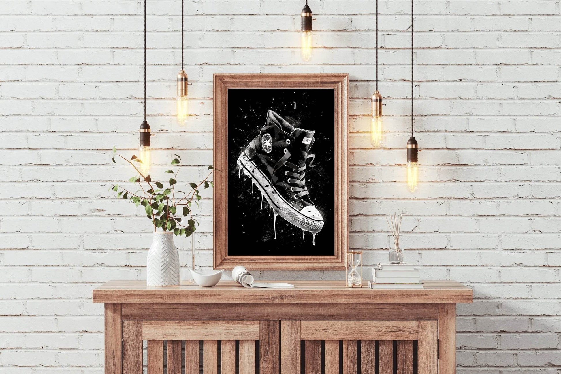 Shoes Black Ankle Boots Wall Art - beink online art store