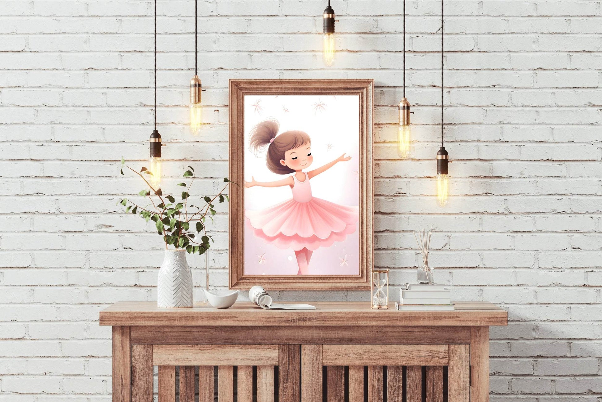 Cute little Girl Bellet Dance in Pink Dress - beink online art store