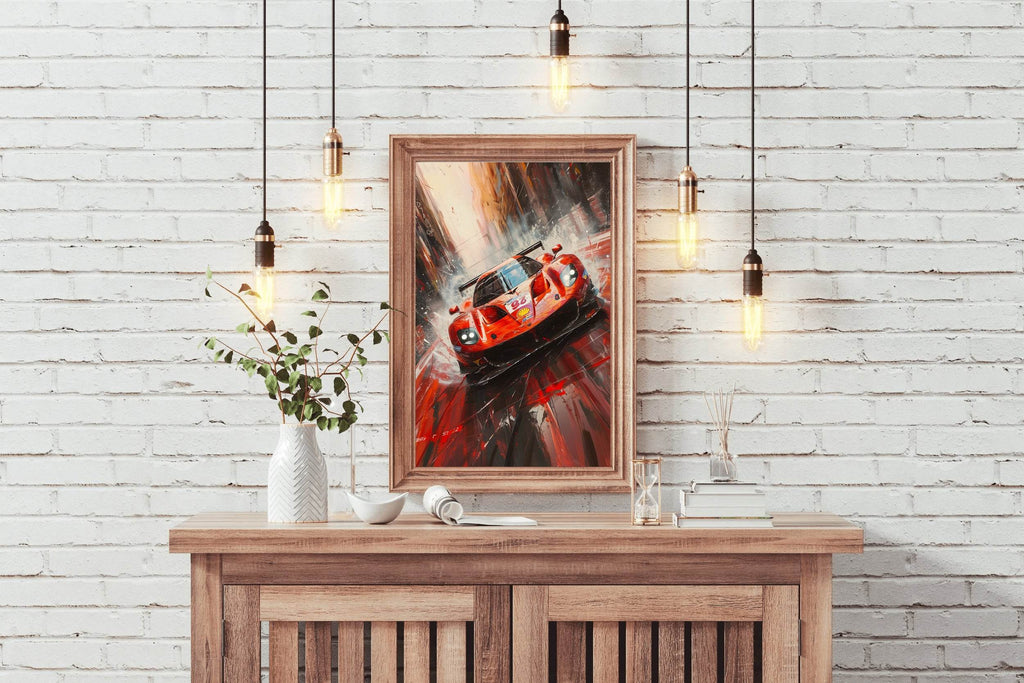 Ferrari 488 Full Red Wall Art - beink online art store