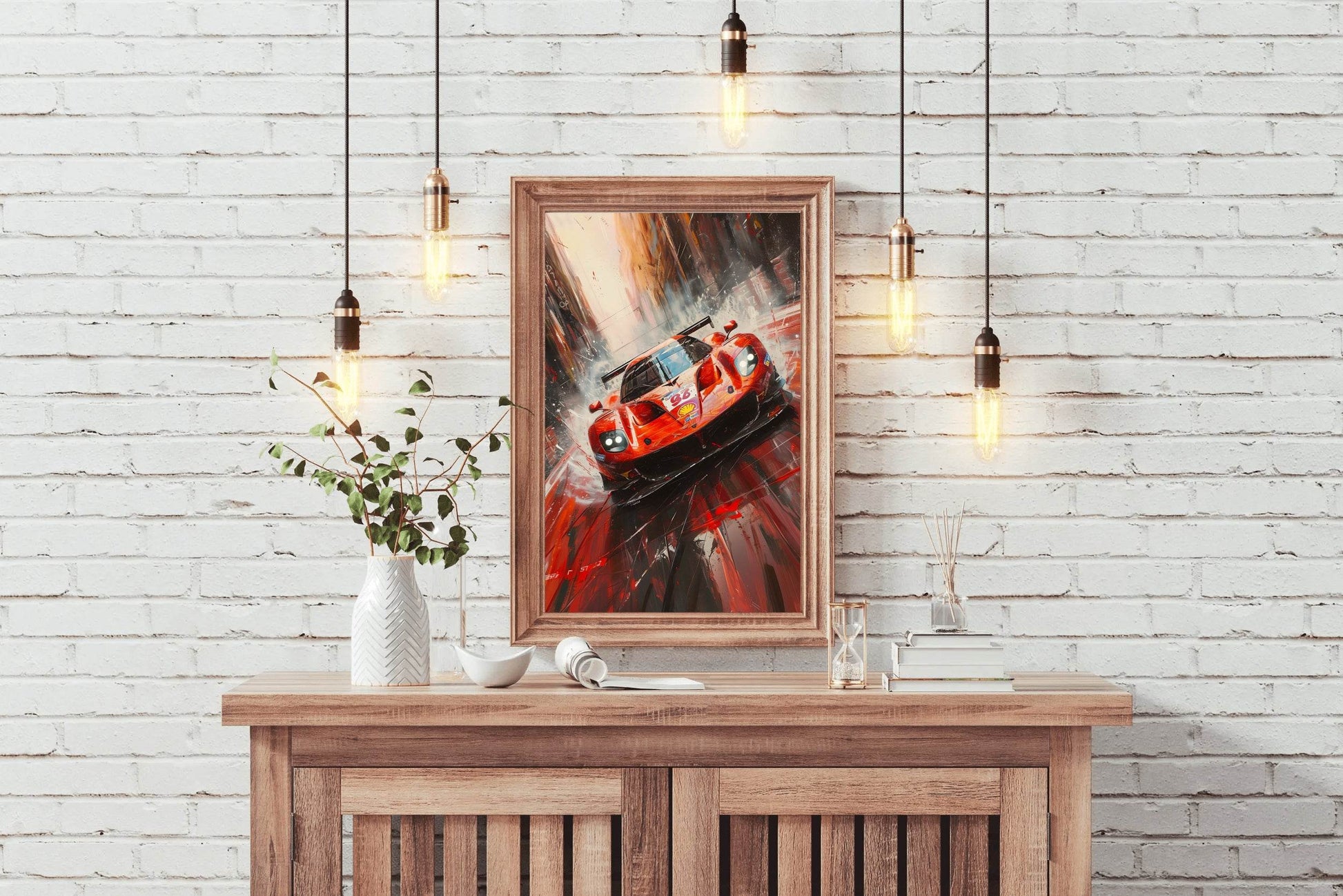Ferrari 488 Full Red Wall Art - beink online art store