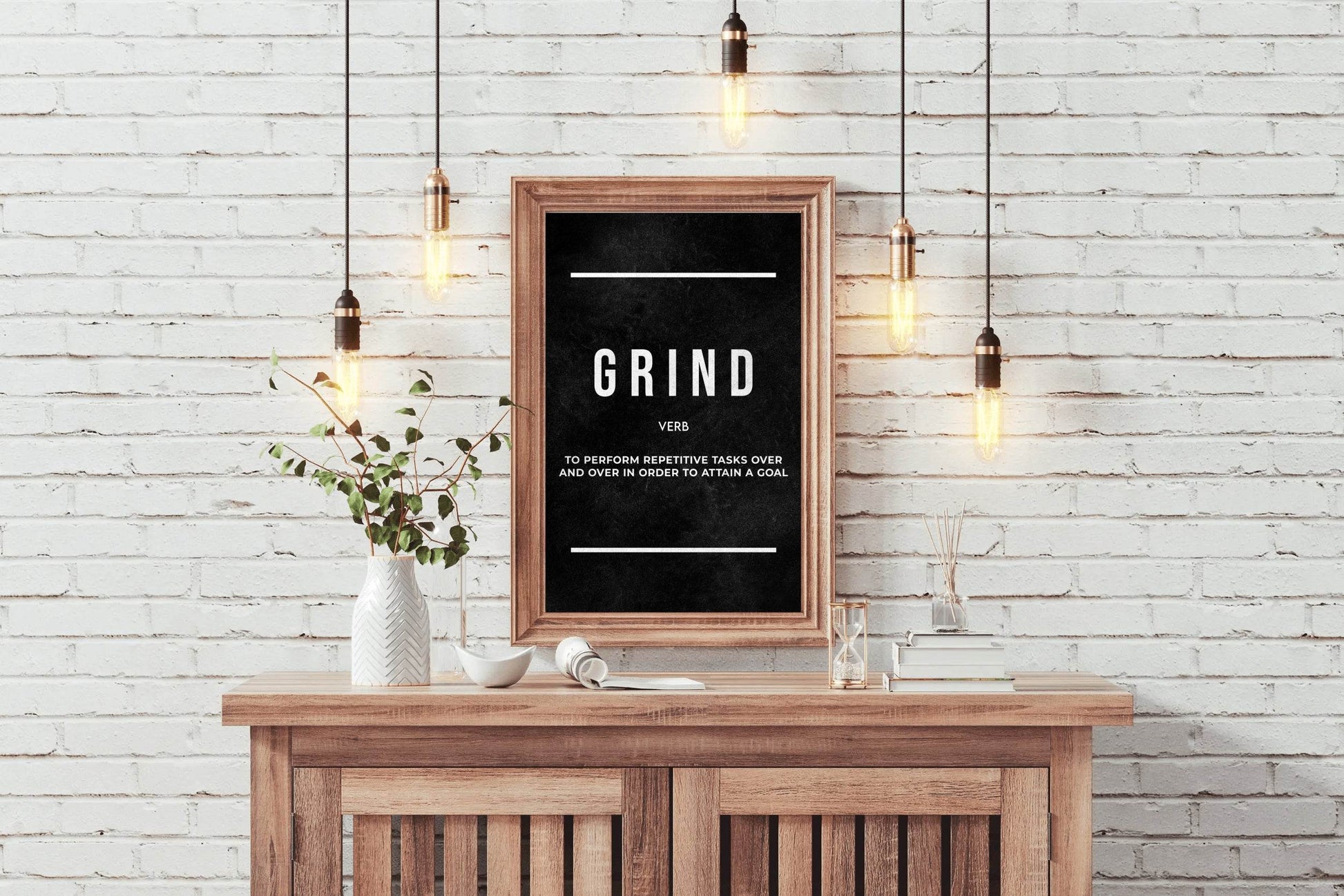 Grind Verb Motivational Wall Art - beink online art store