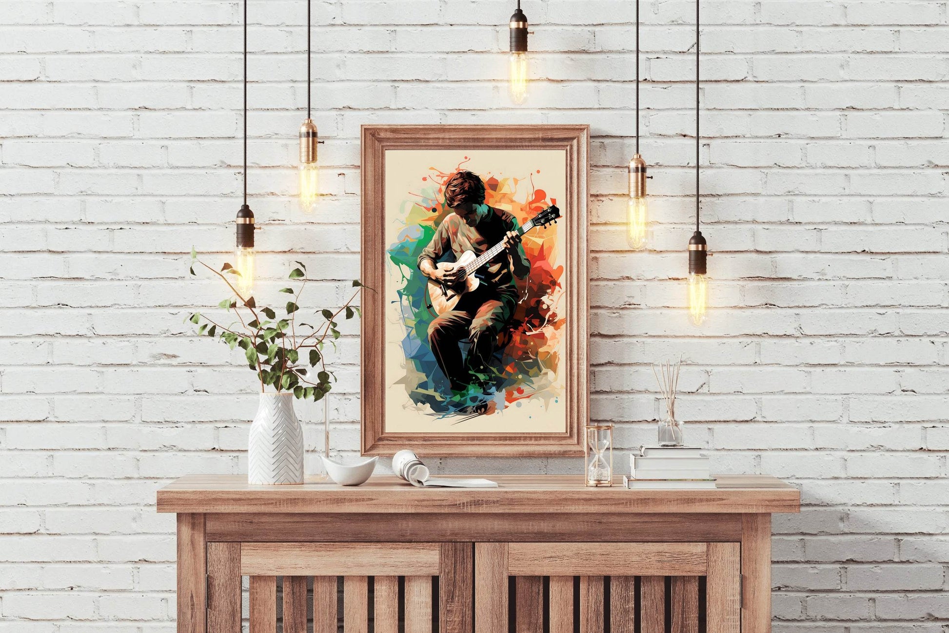 Playing Music With Guitar Wall Art - beink online art store