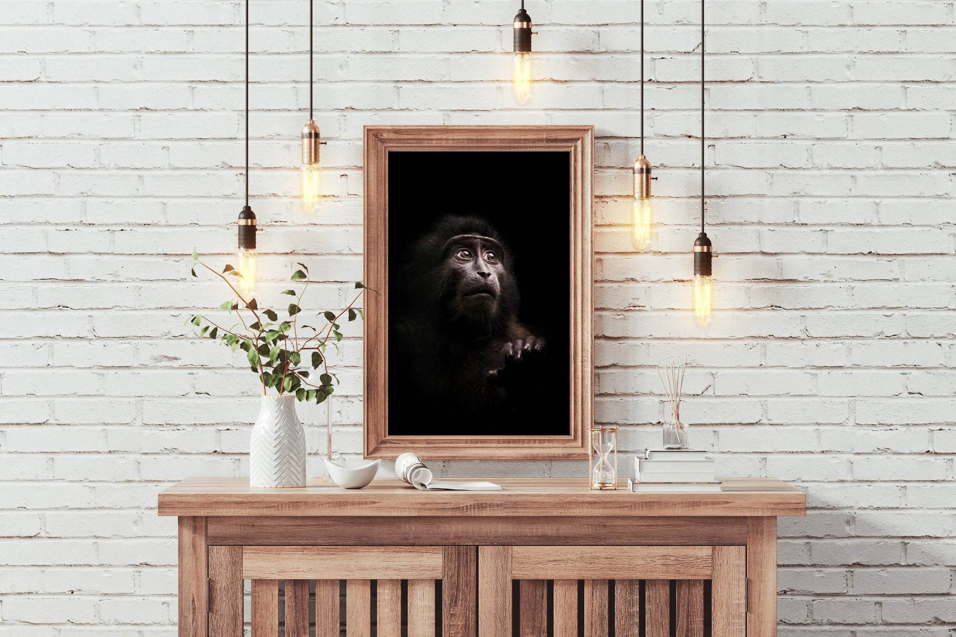 Black Monkey Animal Wall Art - beink online art store
