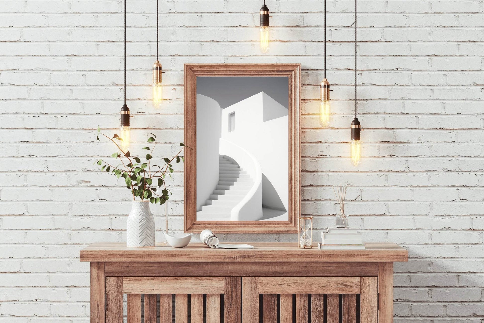 White Walkway Arch Wall Art - beink online art store