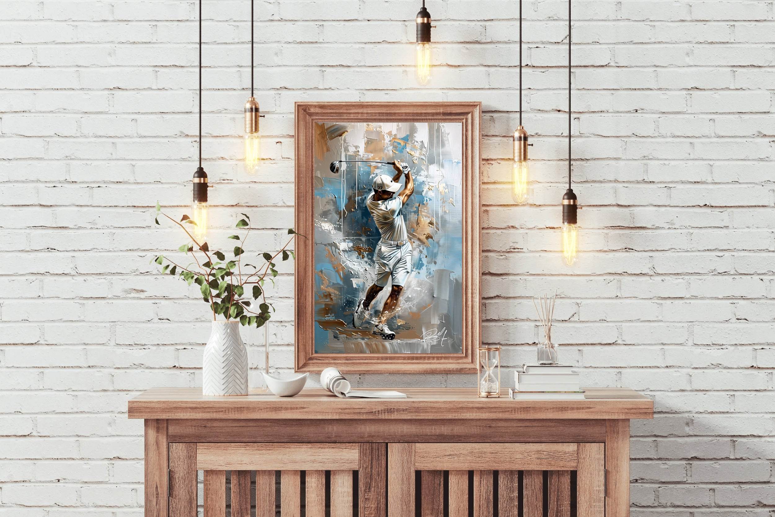 Master Flame Sports Aesthetic Wall Art Poster for Living Room, Home & Wall Decor Golf - beink online art store