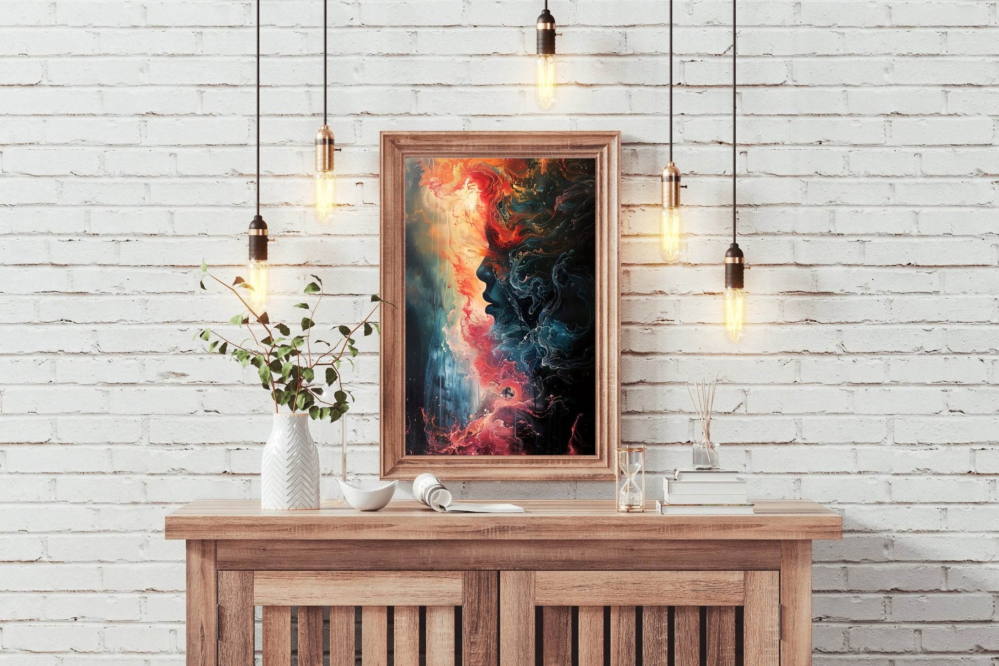 Colorful Oil Painting With Women Face Digital Art - beink online art store
