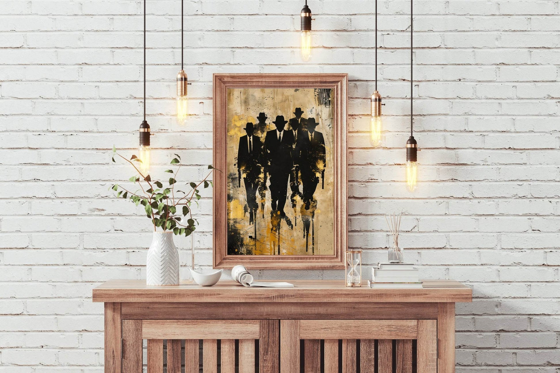 Painting of a Group of Men in Suits and Hats - beink online art store