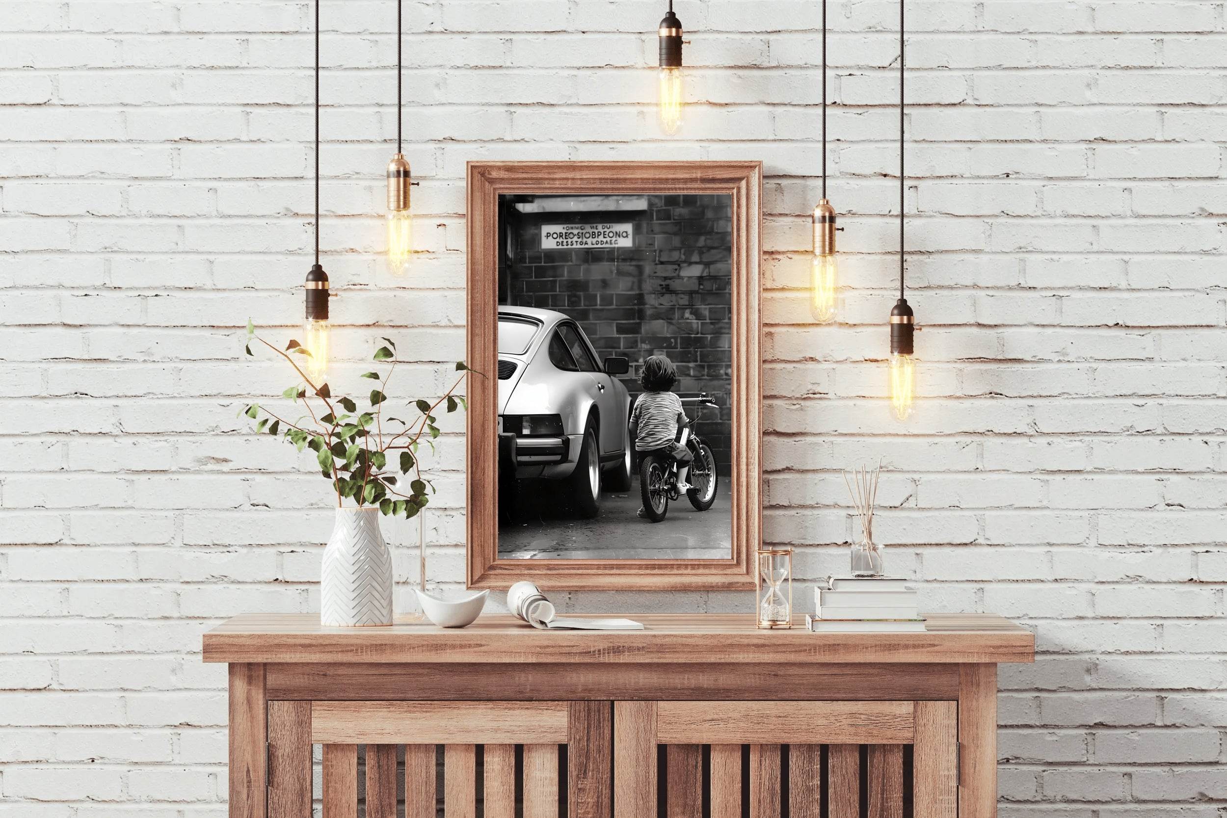 Kid With Porsche 911 Wall Art - beink online art store