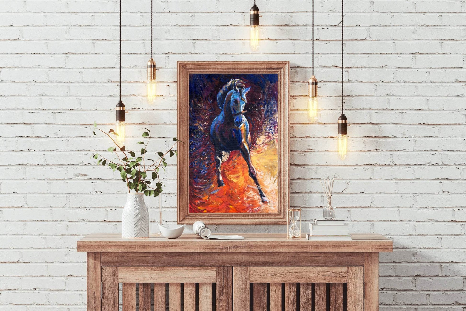 Oil Painting Of Rebellious Horse Wall Art - beink online art store