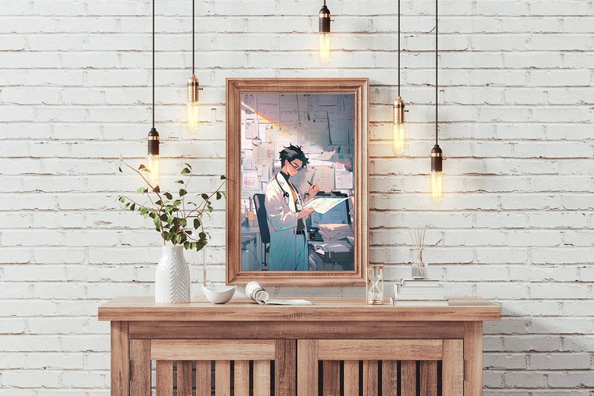 Rendering of Anime Doctor at Job Anime Wall Art - beink online art store