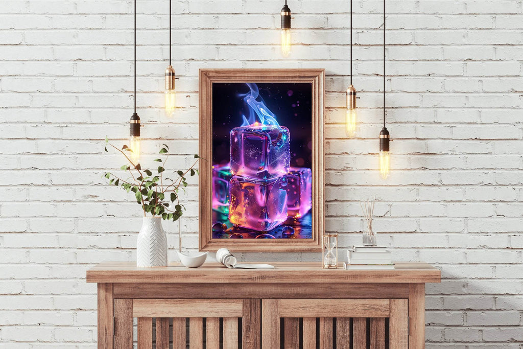 Fire Ice Cube Wall Art - beink online art store
