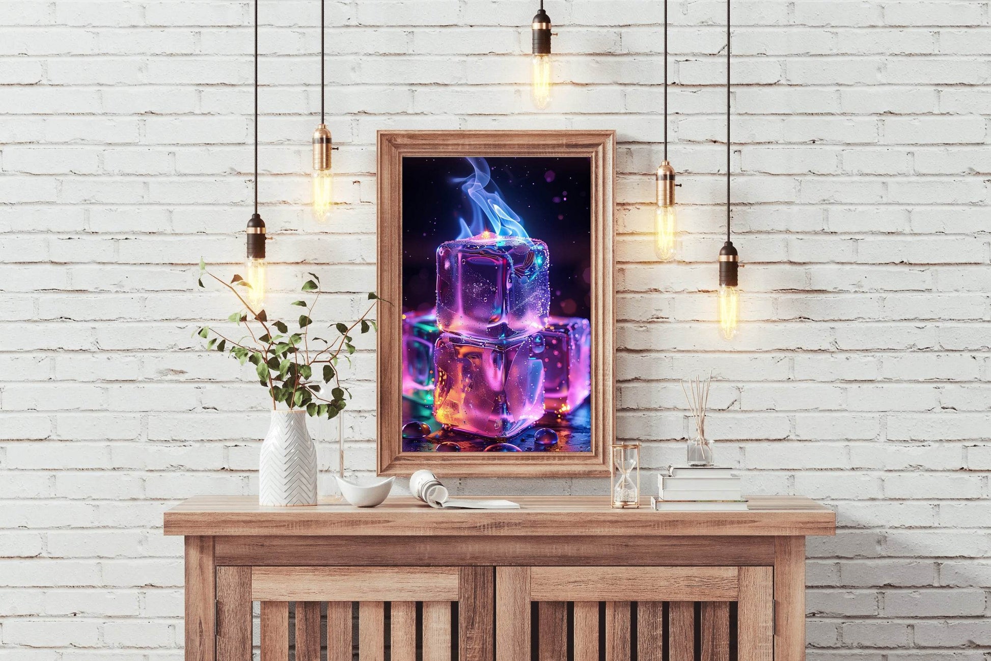 Fire Ice Cube Wall Art - beink online art store