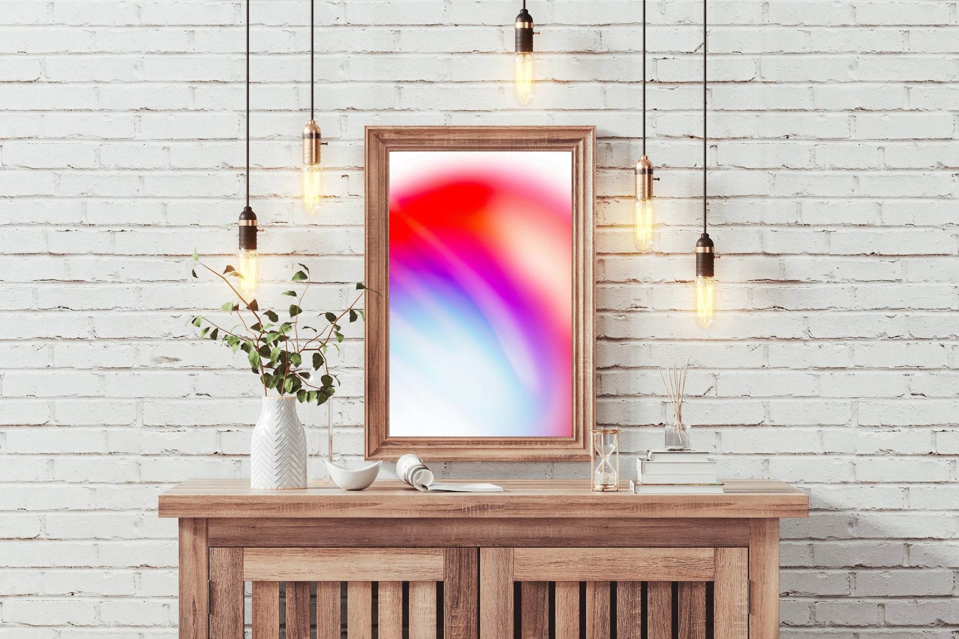 Red and Purple Light Shade Abstract Wall Art - beink online art store