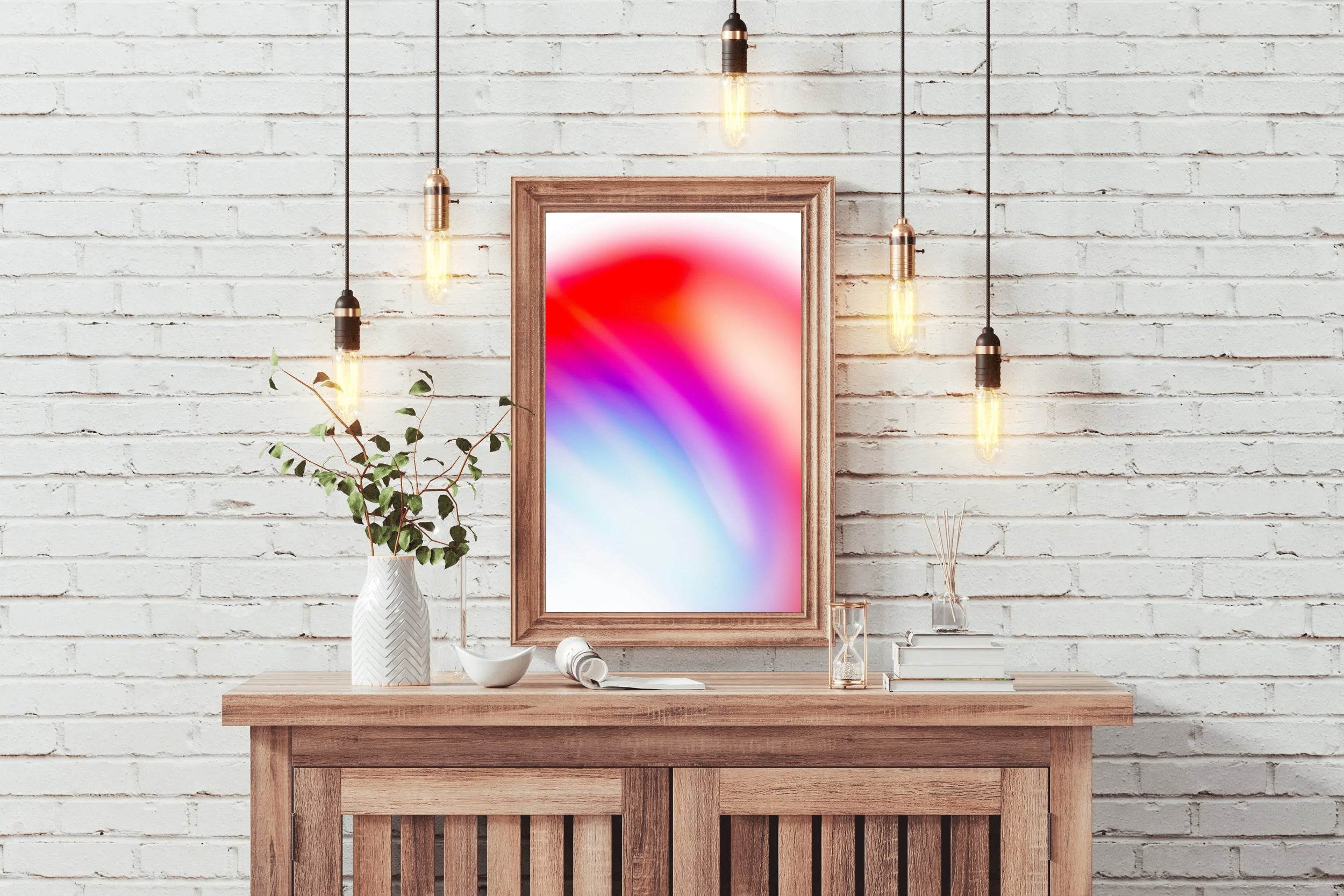 Red and Purple Light Shade Abstract Wall Art - beink online art store