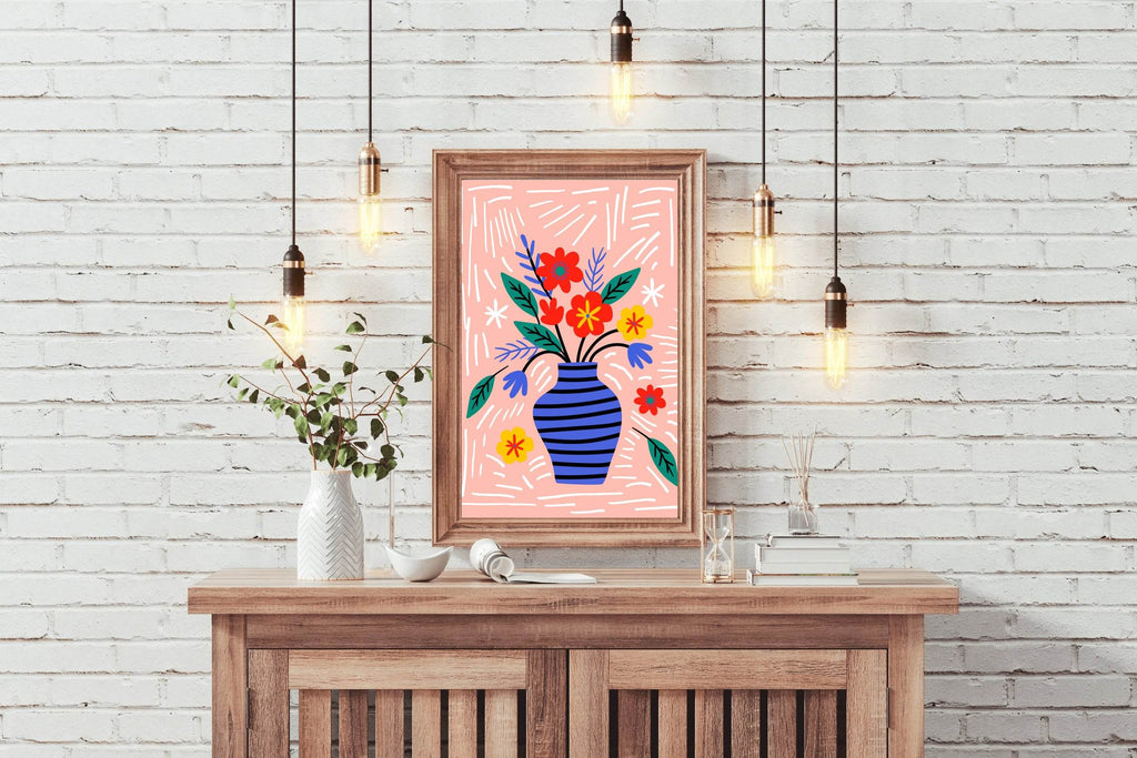 Painting a Bouquet of Flowers Inside a Clay Pot Art - beink online art store