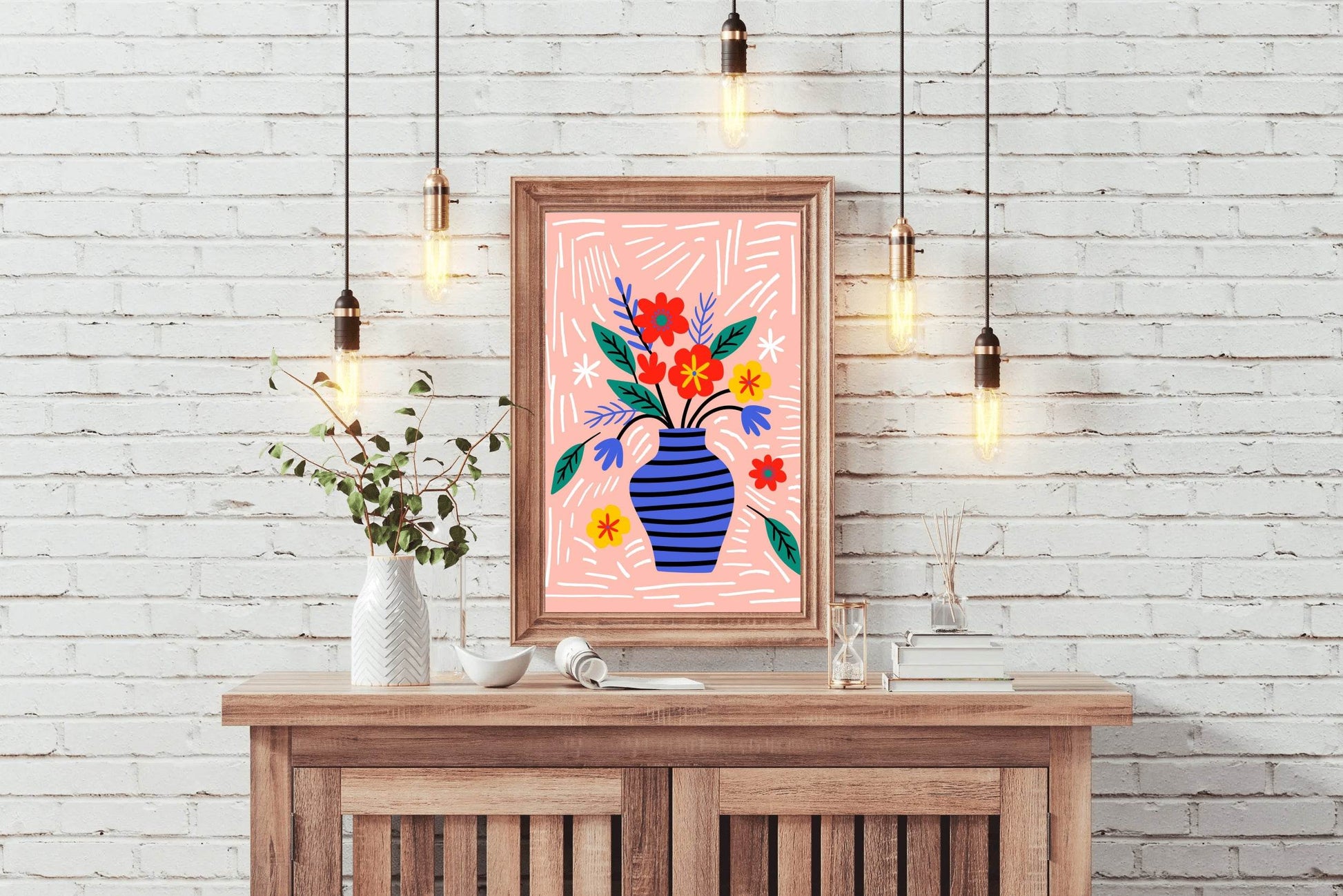 Painting a Bouquet of Flowers Inside a Clay Pot Art - beink online art store