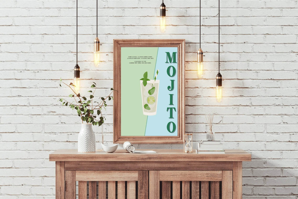 Mojito Cocktail With Ice Wall Art - beink online art store