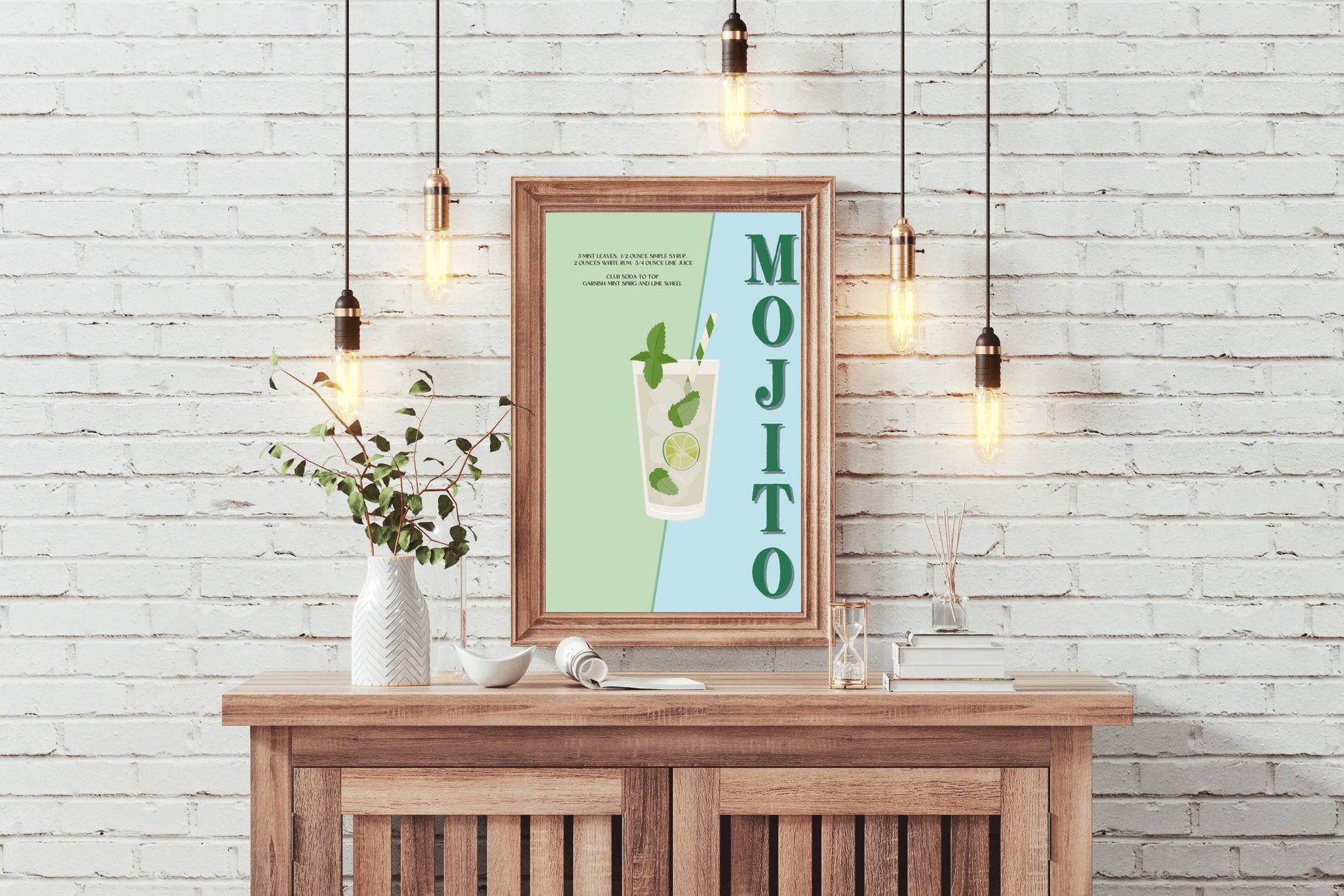 Mojito Cocktail With Ice Wall Art - beink online art store